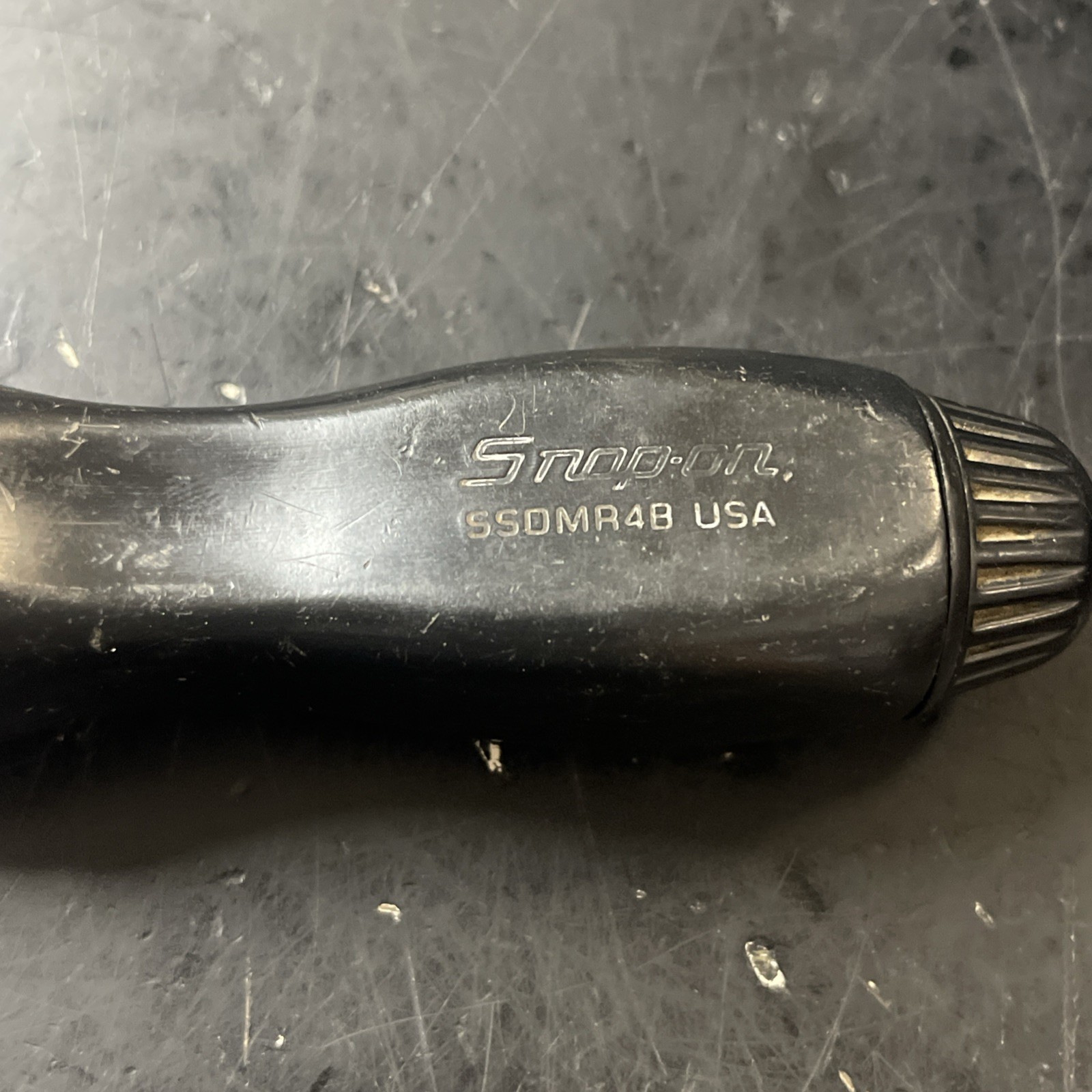 Rare Vintage Snap-on Tools Ratcheting Screwdriver SSDMR4A USA Black Hard Handle
