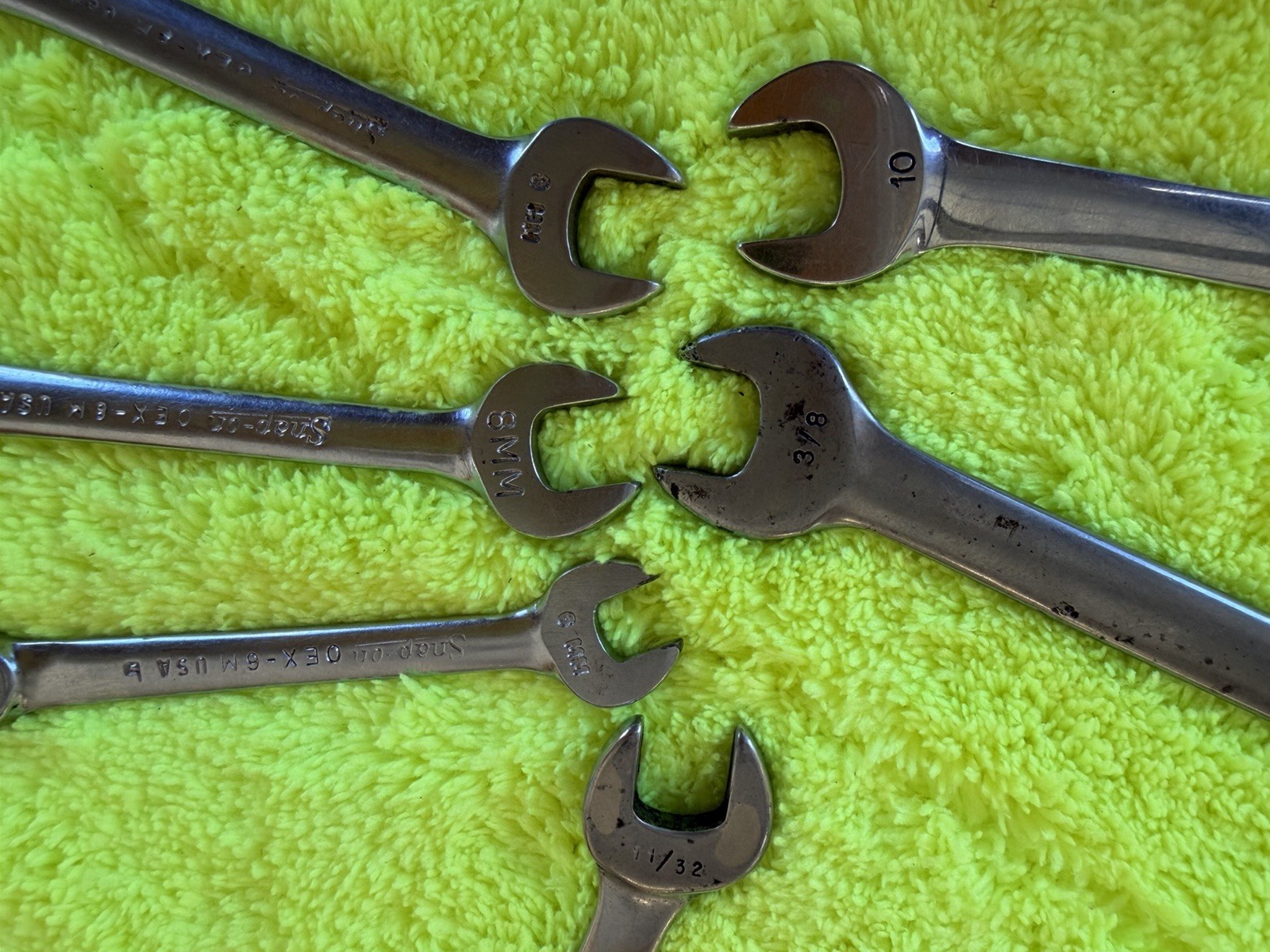 Snap-on 7 Pc Metric + Small mixed Combination Wrench Set