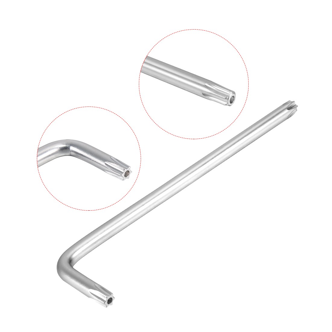Long Tamper Proof Torx Star Key Bit Wrench L-Shape Nickel Plated T45