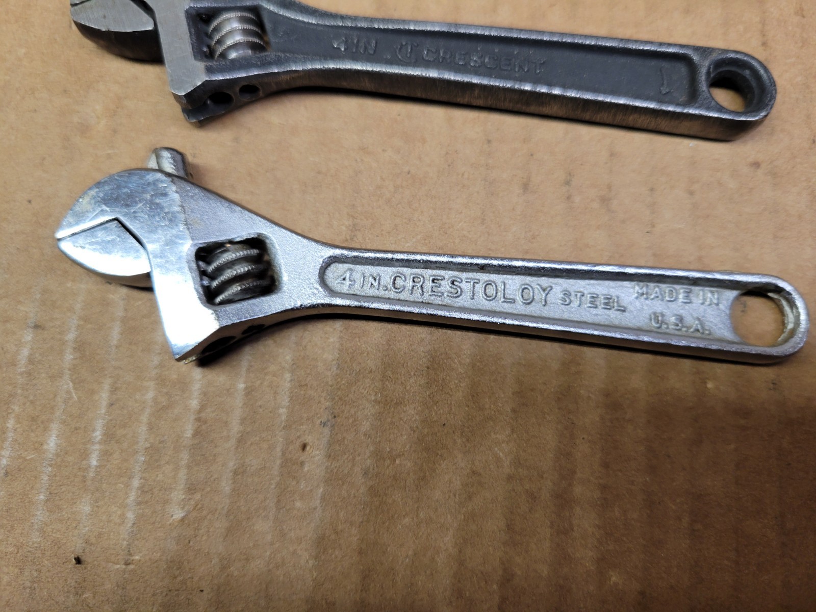 4-Piece 4″ Adjustable Wrench Lot Diamond Crestology Crescent Vanadium Super