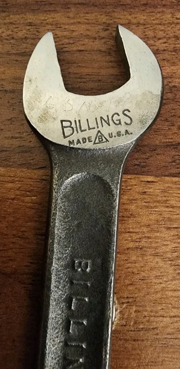 Billings USA M-1723-A Open End Wrench 3/8″ & 7/16″ Military (USN Owners Mark)