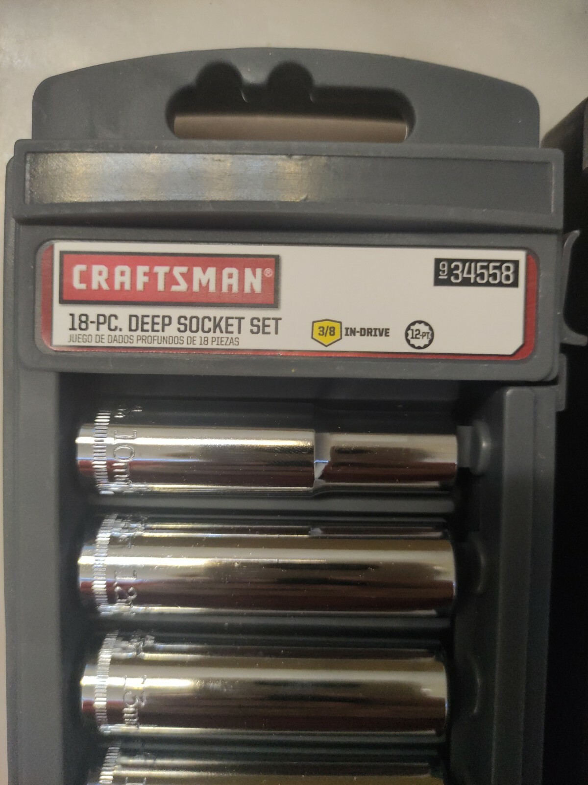 Craftsman 18-PC Deep Socket Set 3/8″ Drive Part: 9-34558 Metric/Standard