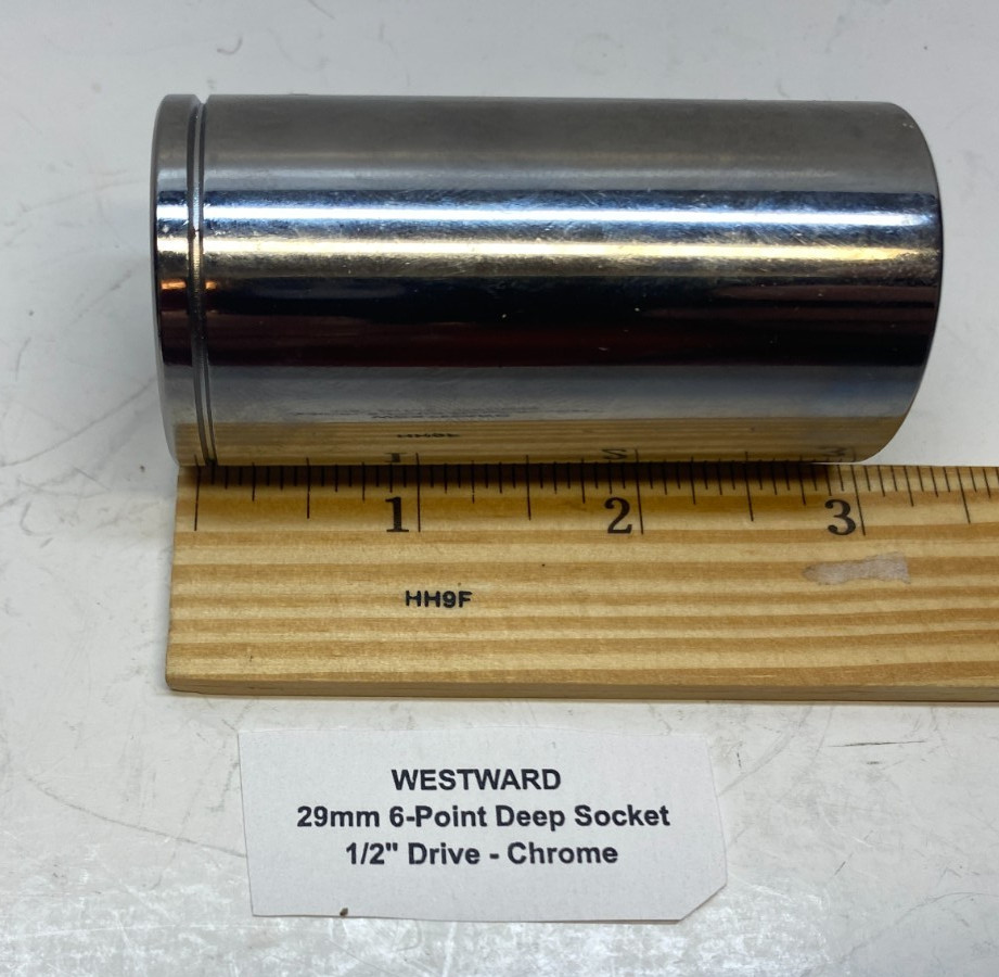 WESTWARD 29mm 6-Point Deep Socket – 1/2″ Drive – Chrome – Prepaid Shipping