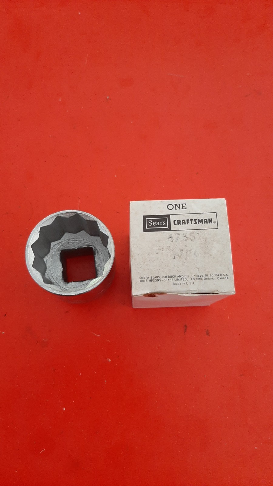 NOS Craftsman USA 47551 -V- Series 1-7/16″ 3/4” Drive 12pt Point Socket
