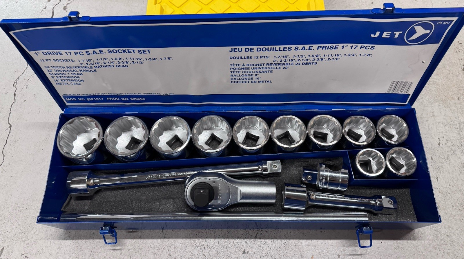 Jet 1 Inch Socket Set 17 Pieces
