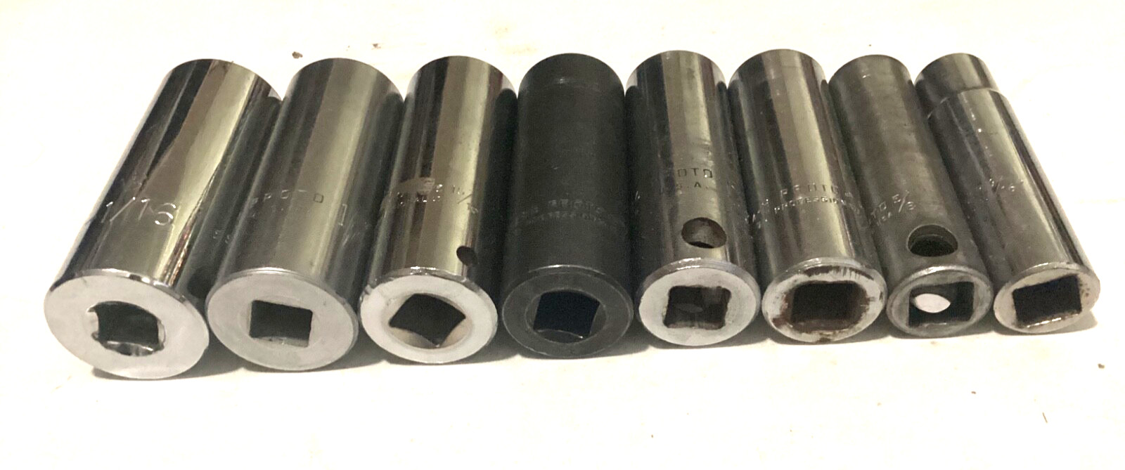 PROTO Professional extra DEEP 1/2” Drive 9/16” To 1 – 1/16” (8) piece set