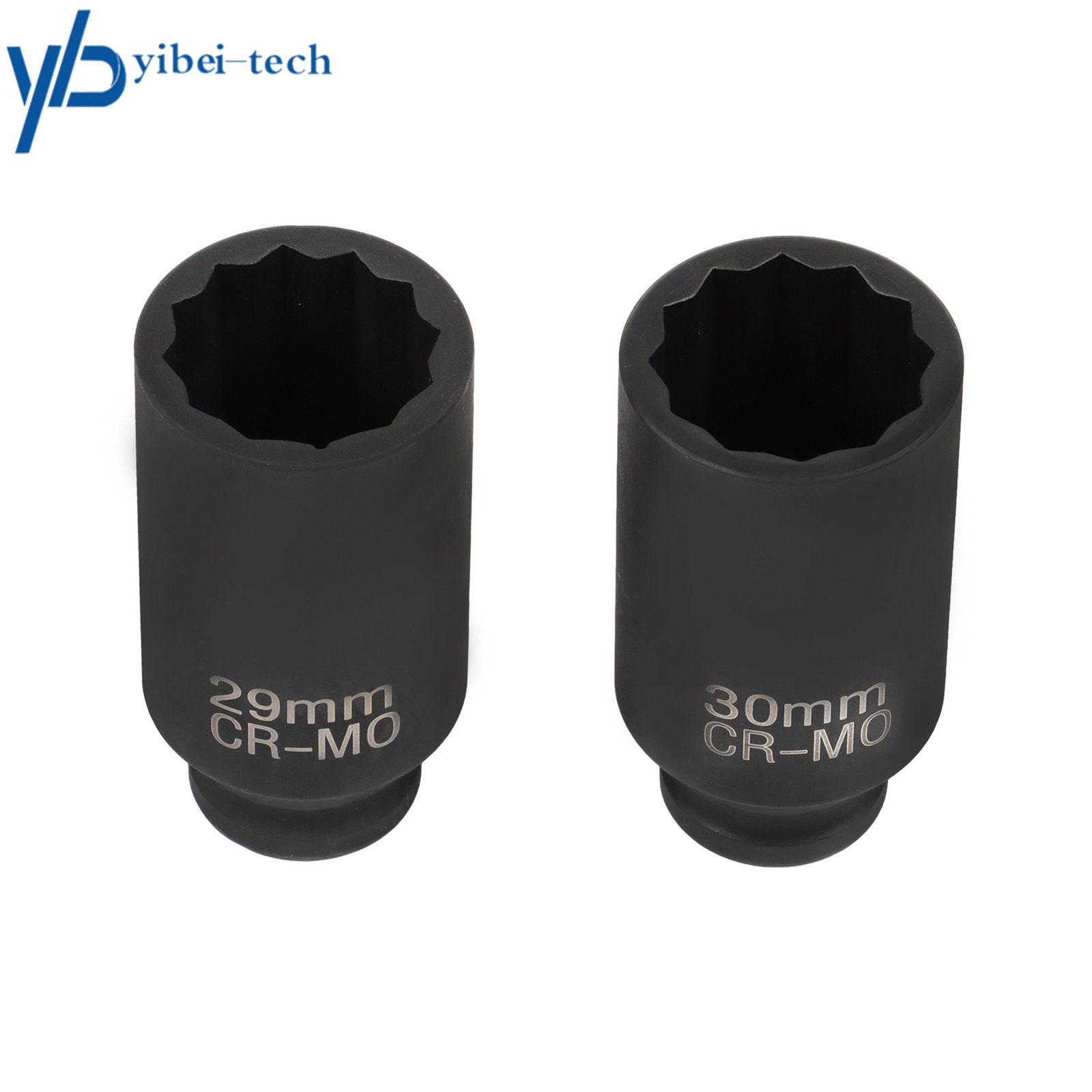 1/2″ Impact Socket Set 12 Point 29-39mm Drive Deep Spindle Axle Nut 8PCS w/ Case