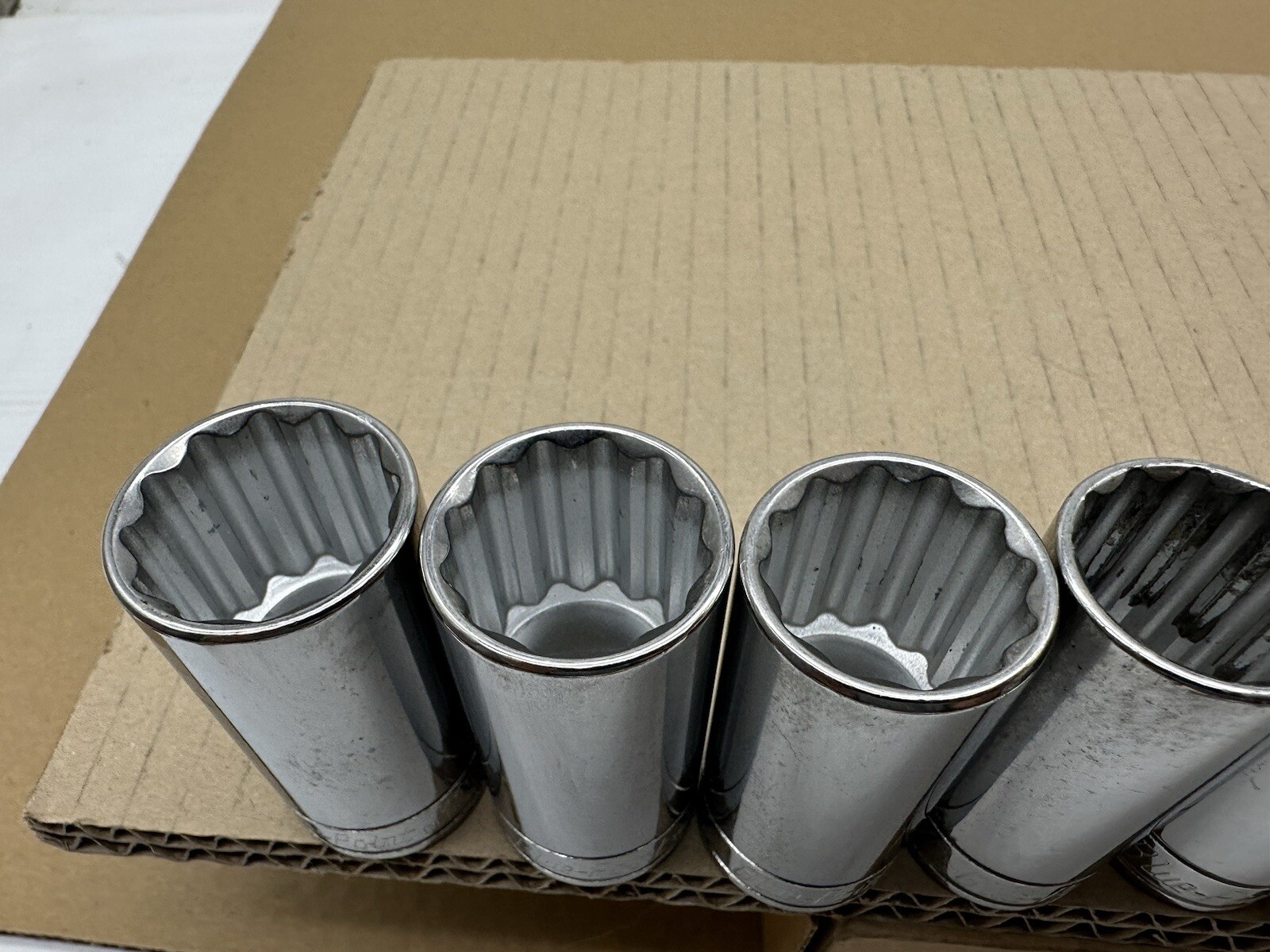 Blue-Point 3/8″ Drive 12 Point 15 Piece Deep Long Socket Set 10mm-24mm VGUC
