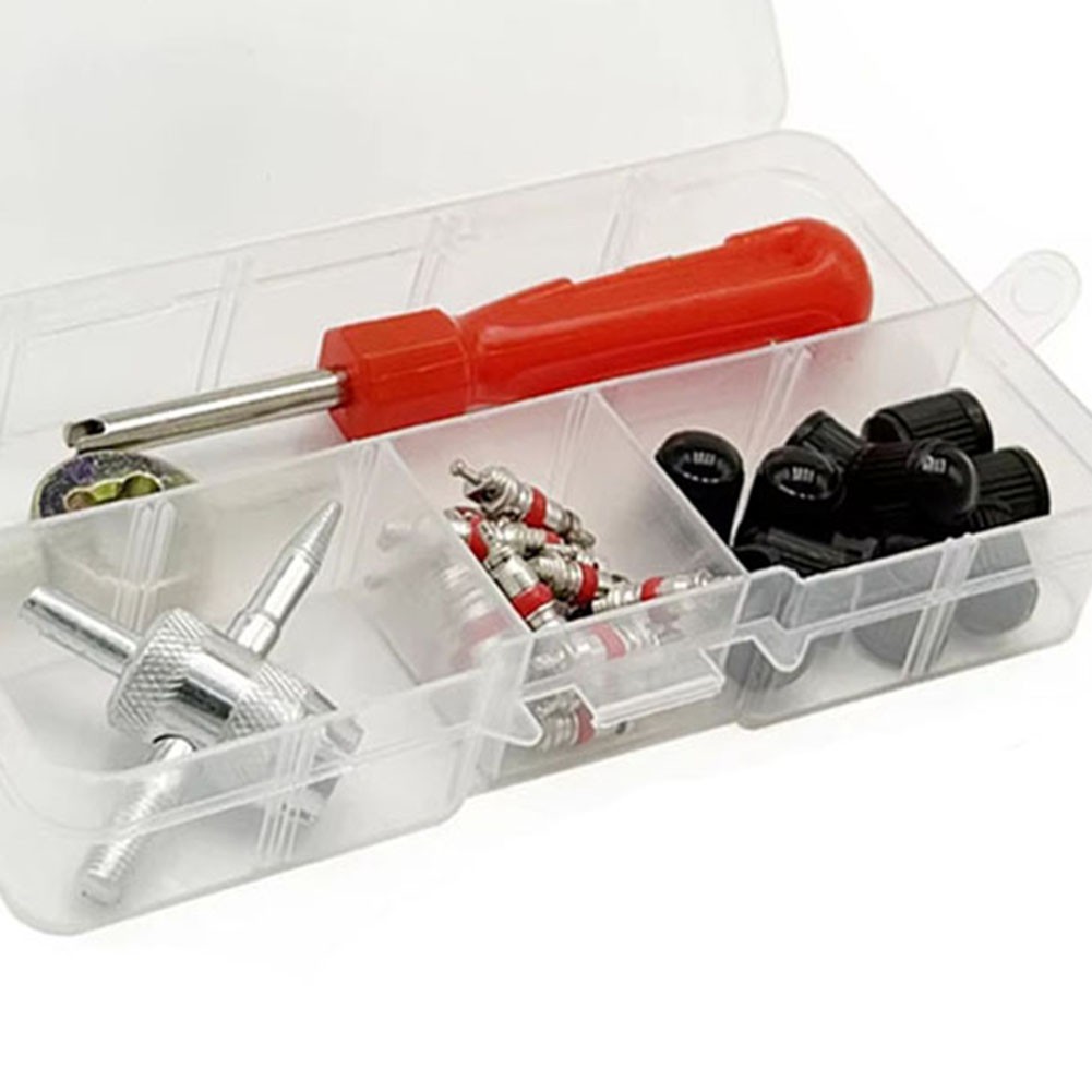 33 Piece Tire Valve Stem Core Remover Tool Kit with Steel Construction