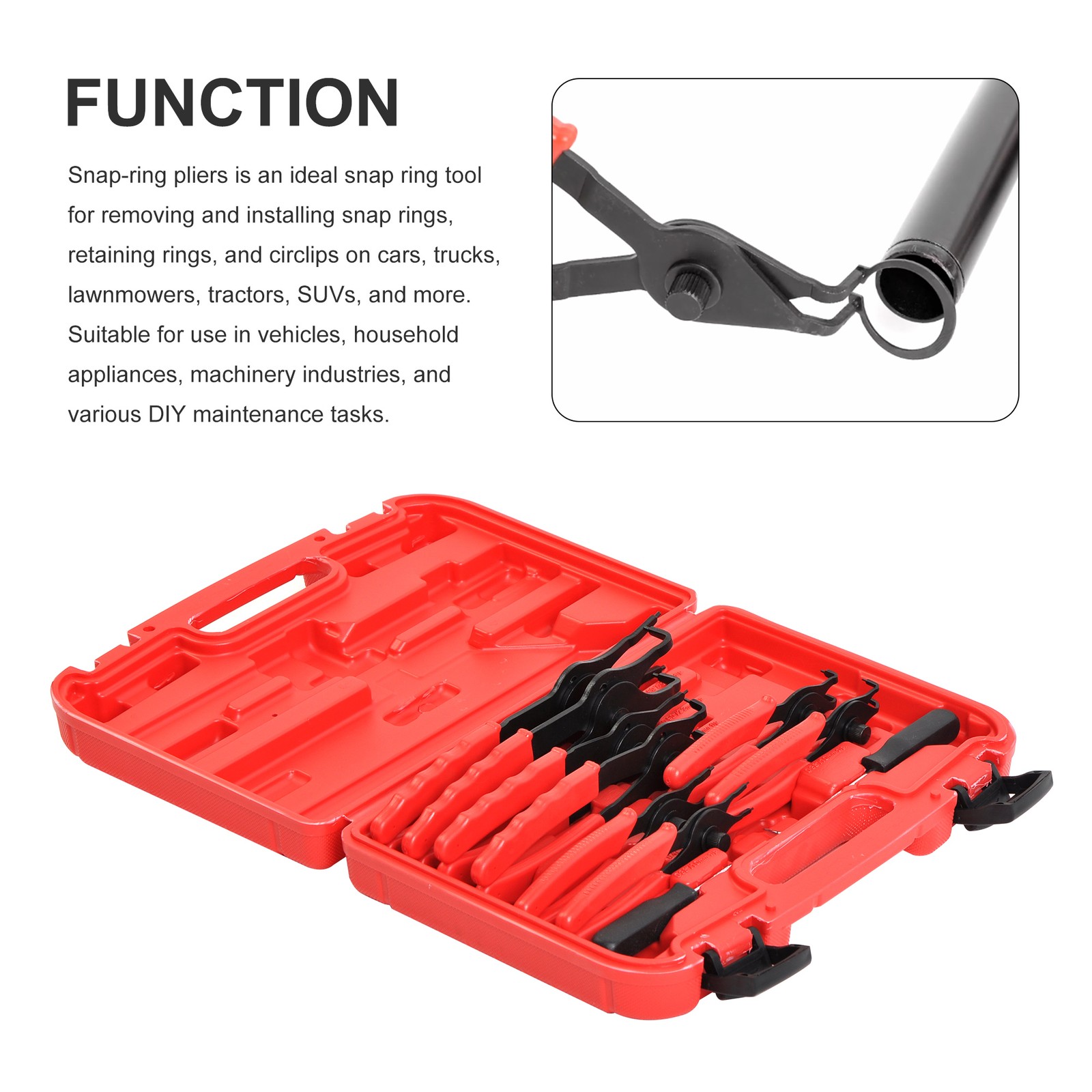 11 pcs Snap Ring Plier Set Mechanics Circlips Auto Tool Internal External Pliers