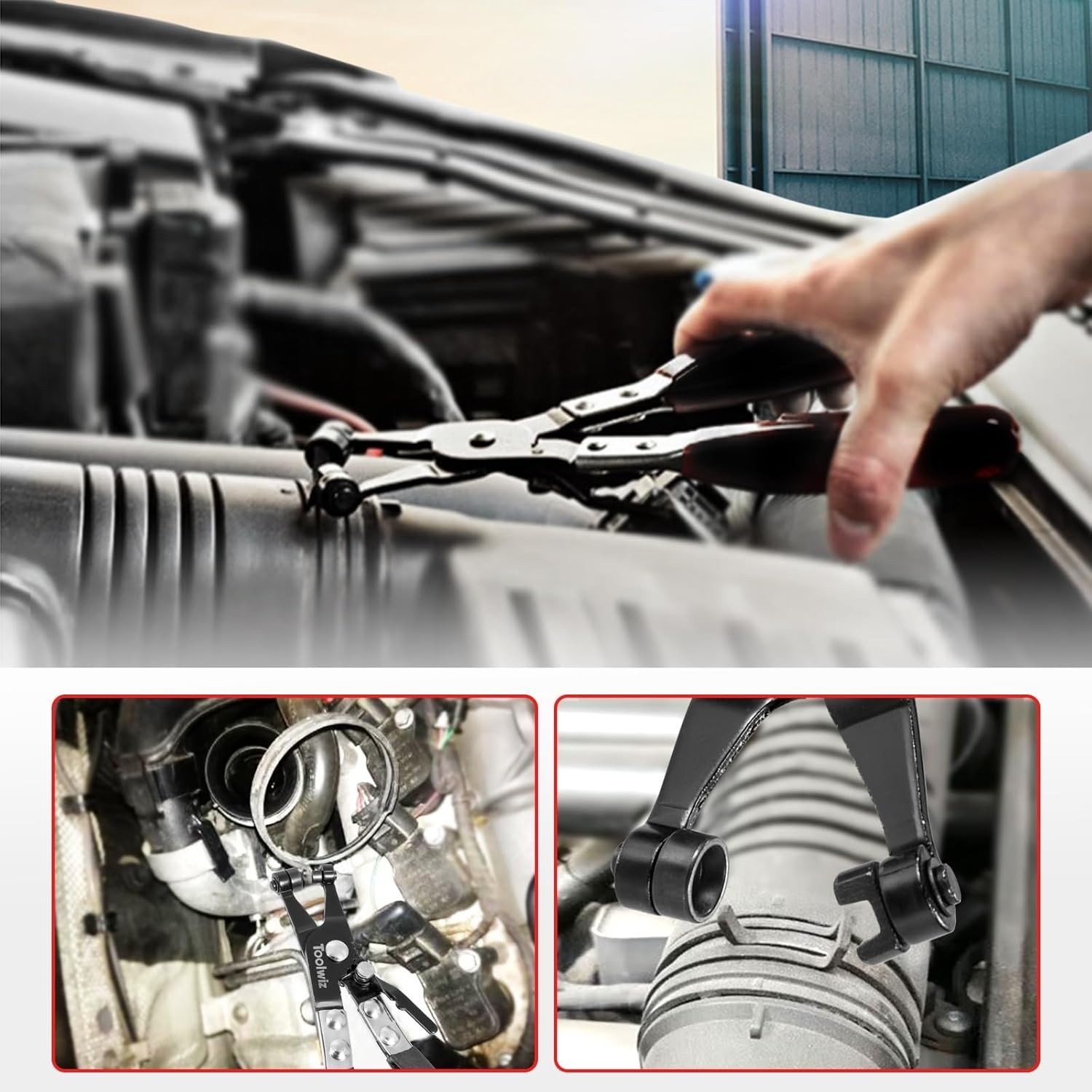 Durable Hose Clamp Pliers with 1.38in Max Opening for Automotive Applications