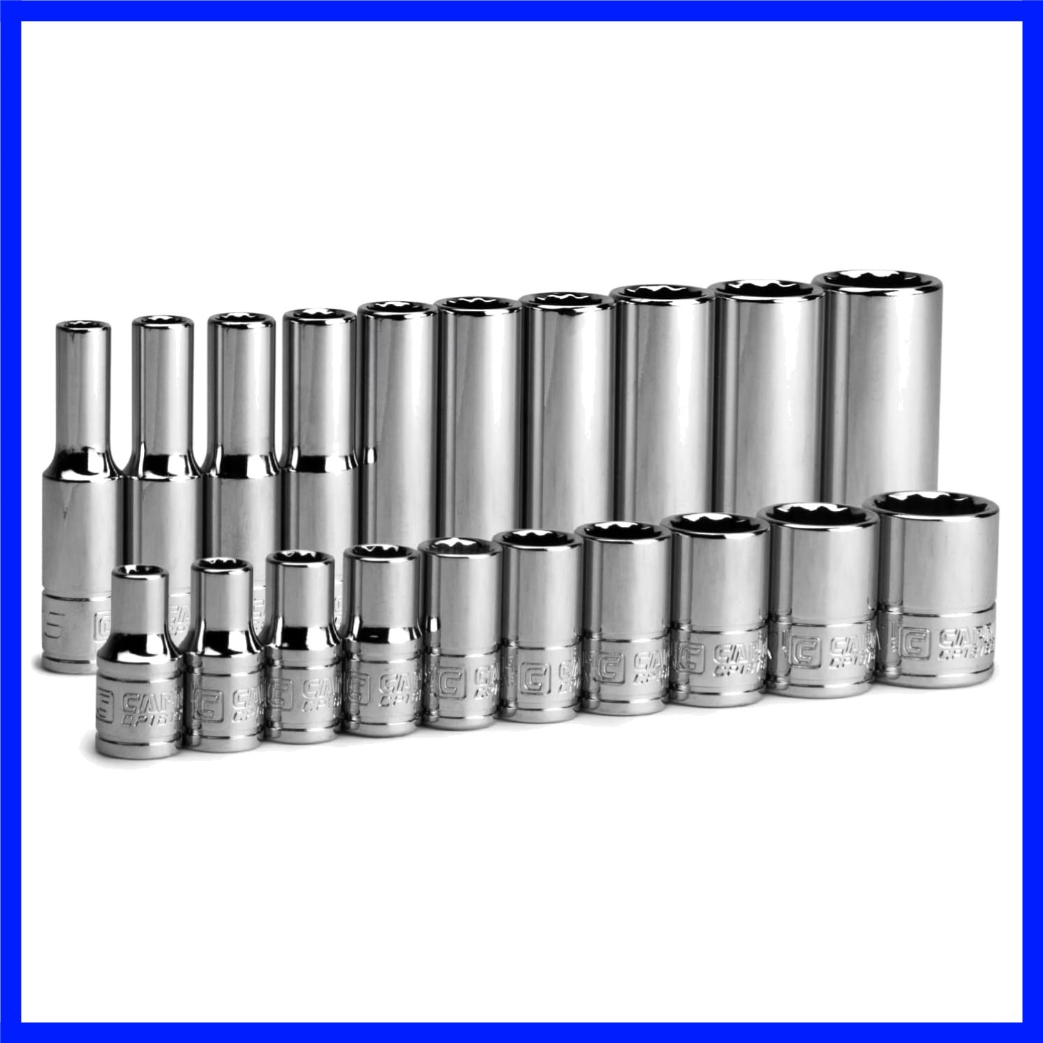 1/4 in. Drive 12-Point Shallow and Deep Socket Set, SAE, 3/16 to 9/16 in, SAE…