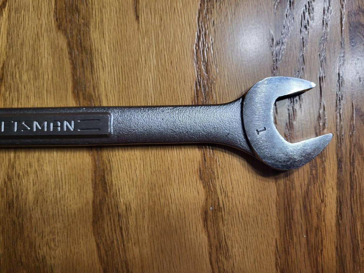 Sears Craftsman Tools USA NOS Very Rare SAE 1 Inch 6pt Combination Wrench 44393