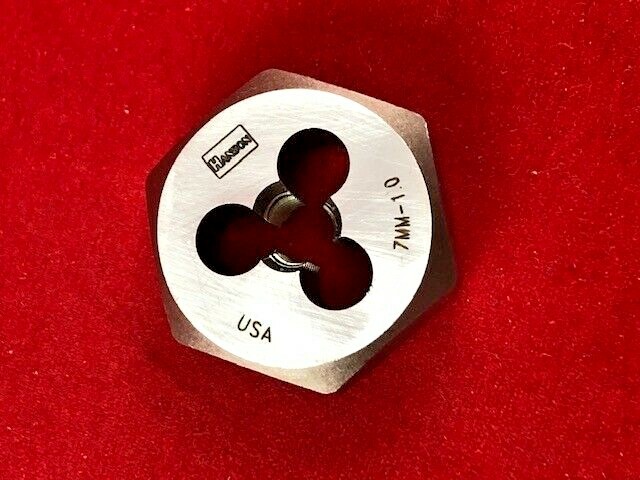 M7 X 1.0 Metric 1″ Hex Die Irwin Hanson 6631 7MM Carbon Steel USA RH Rethreading