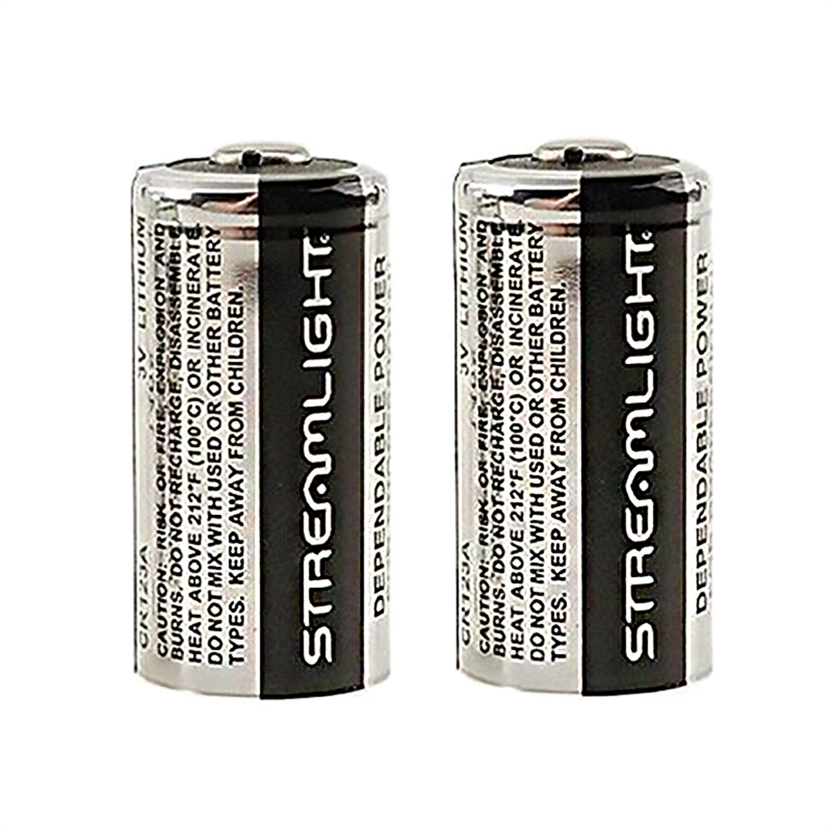 Streamlight CR123A Lithium Batteries – 2pk – Silver