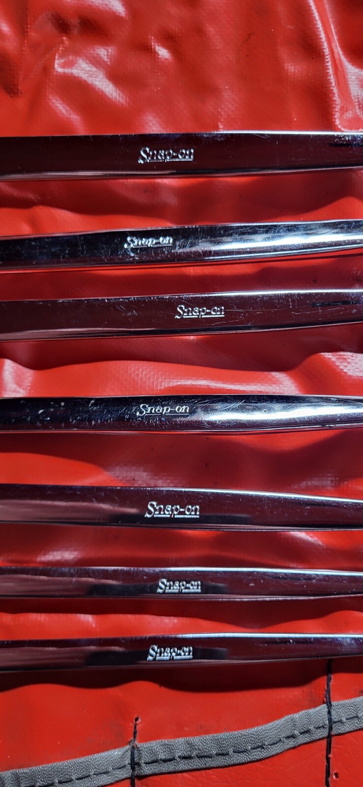 NOS Snap On Tools 7Piece SAE FlexHead Open End Combo Wrench Set 3/8-3/4 FHO607B