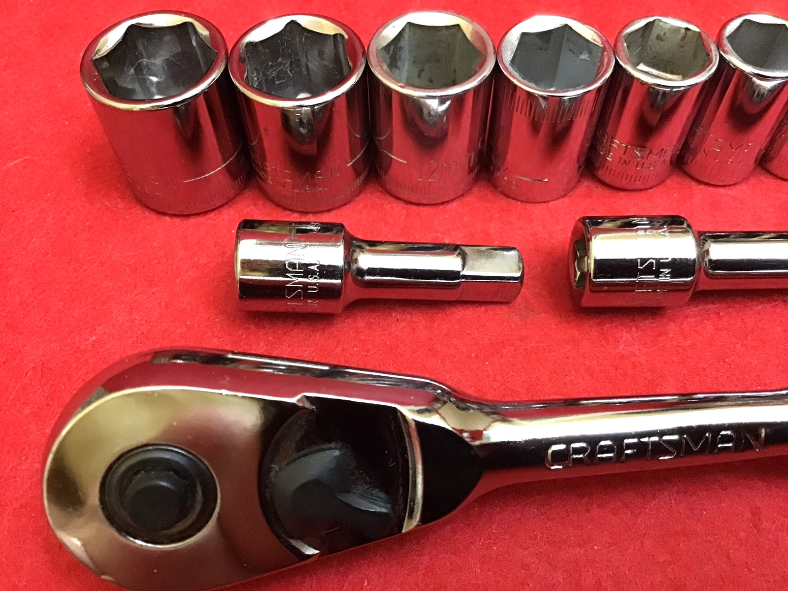 NEW CRAFTSMAN USA 1/4” DR. METRIC SHALLOW( 14PC. ) SOCKET SET 4-14mm