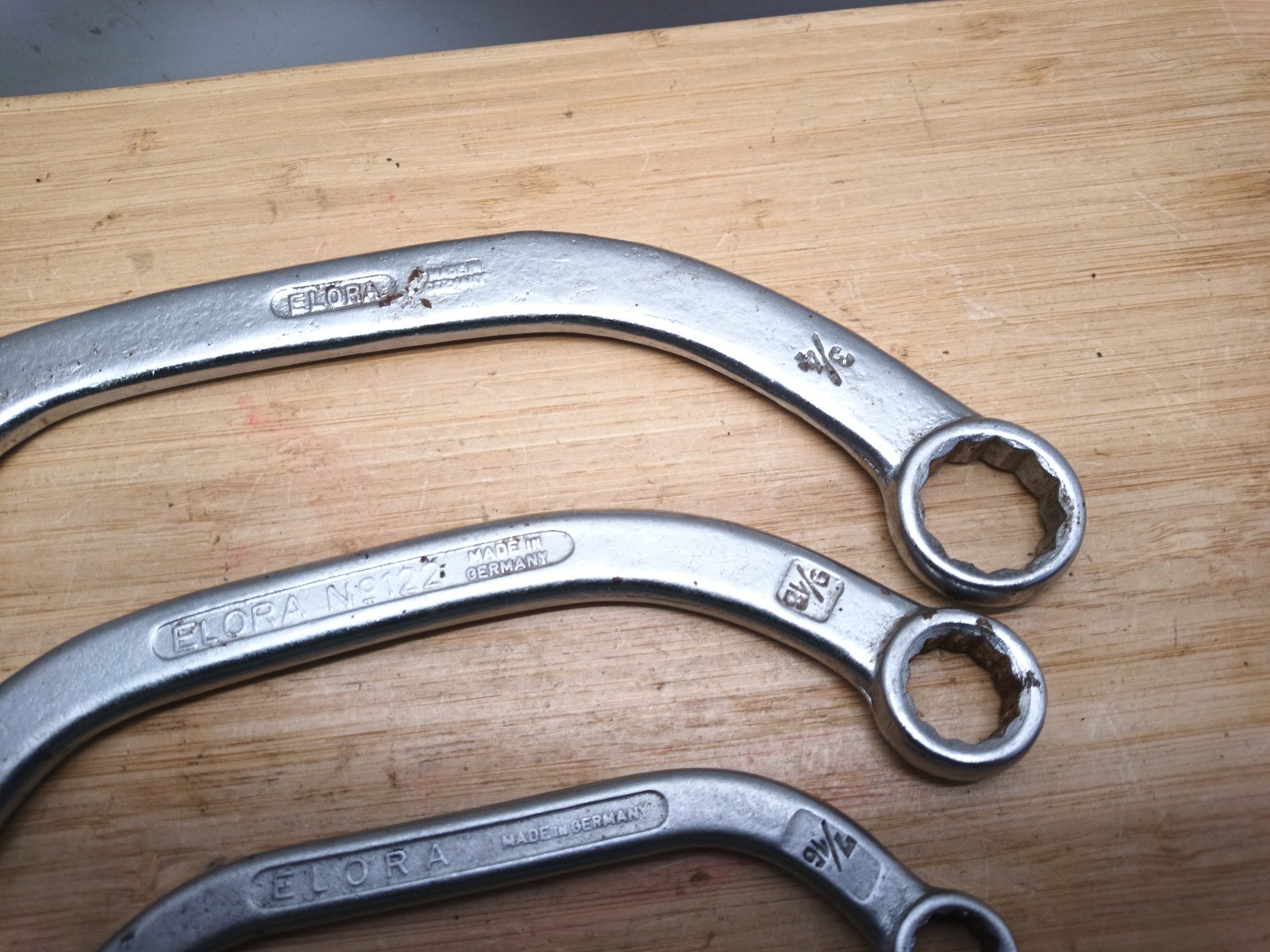 Elora No 122 AF Obstruction Ring Spanners 7/16,1/2,9/16,5/8,3/4&7/8