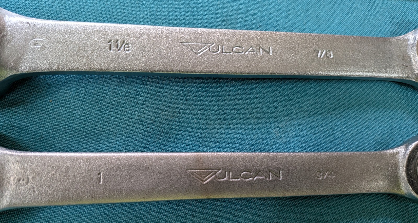 NICE Vintage VULCAN USA Flare Nut Line Wrench Pair XFN-2836 & 2432 Polished Face
