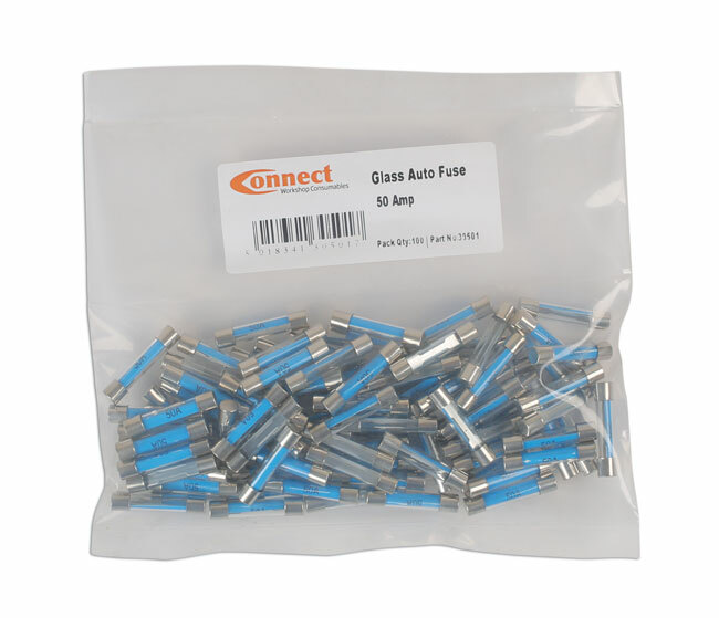 Connect 30501 Glass Auto Fuse – 50Amp Pk 100