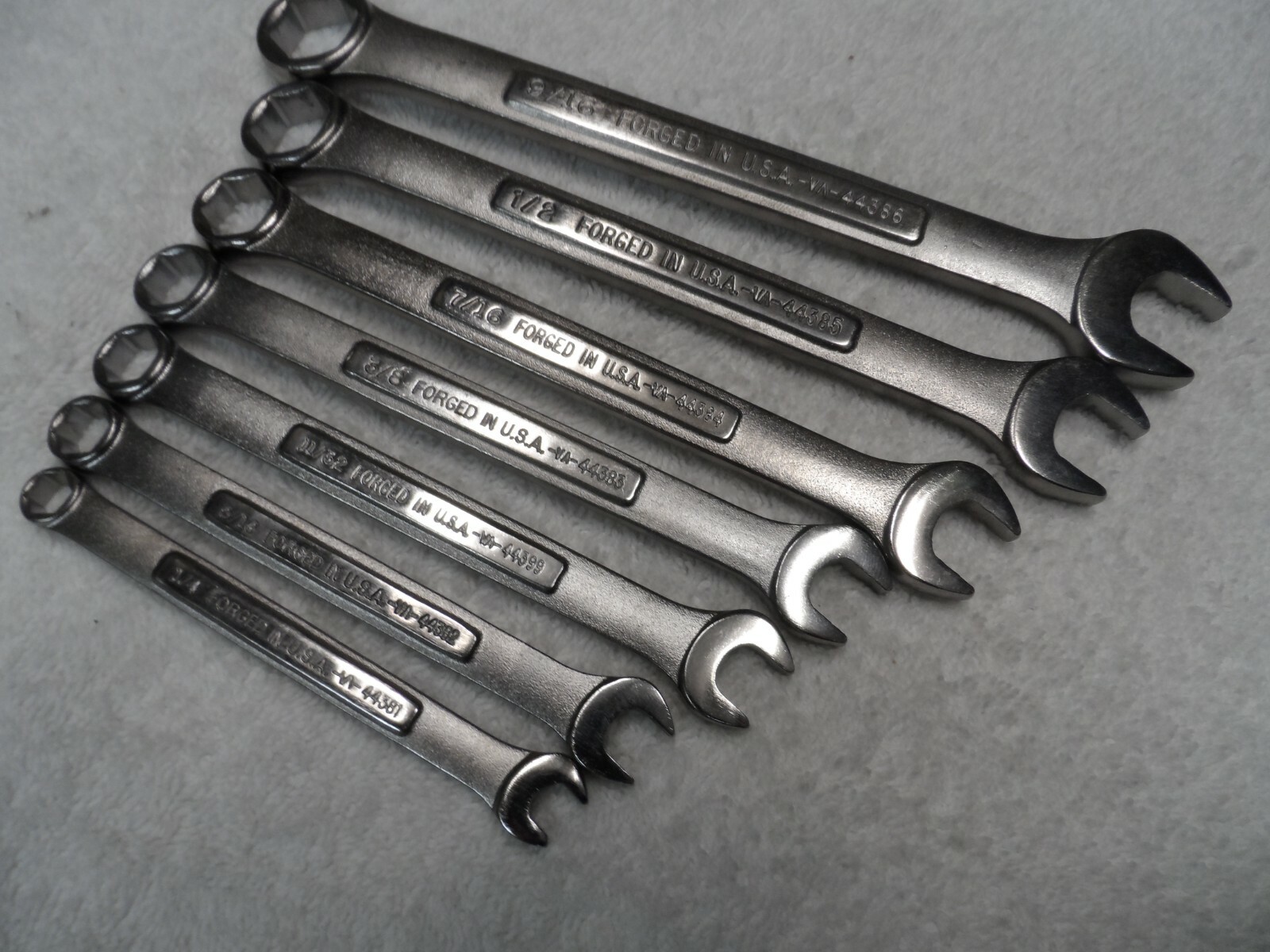 Craftsman SAE Combination Wrench Set, USA NOS, 6 pt, 1/4″ to 9/16″ – 7 pcs