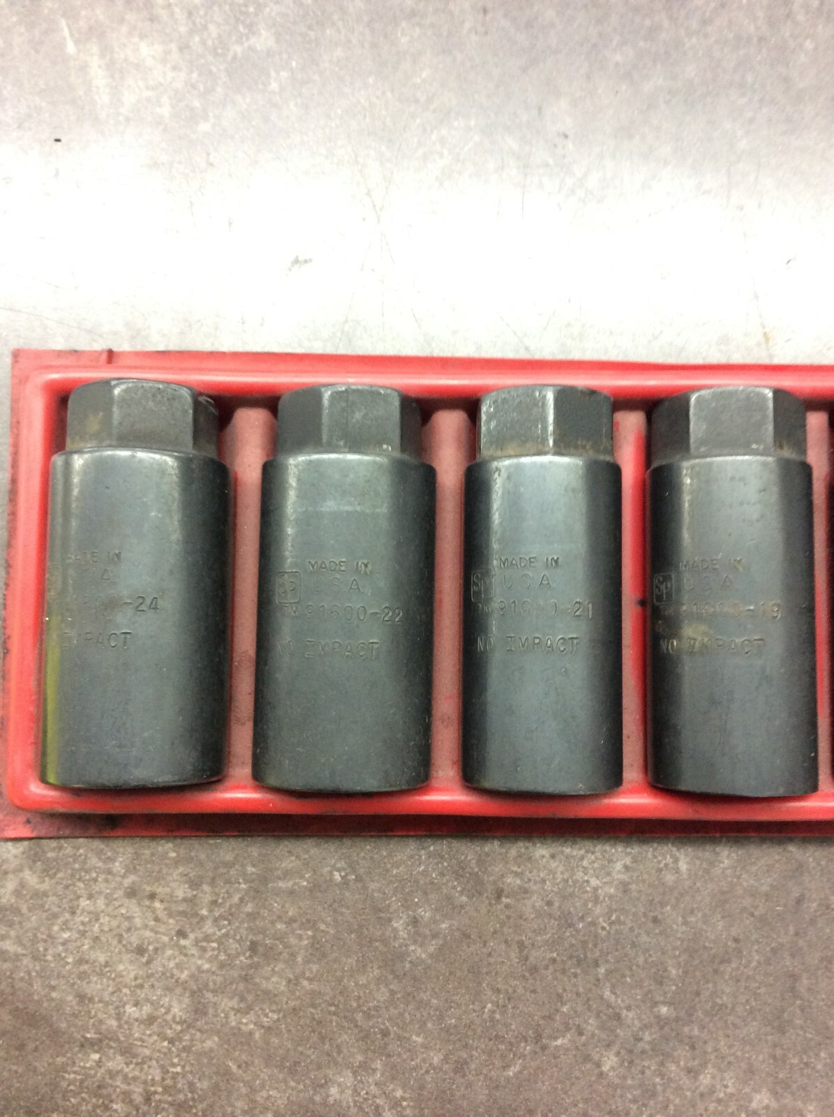 SP USA 91600 NO IMPACT DEEP SOCKETS 14MM,17MM,18MM,19MM,21MM,22MM WITH CASE