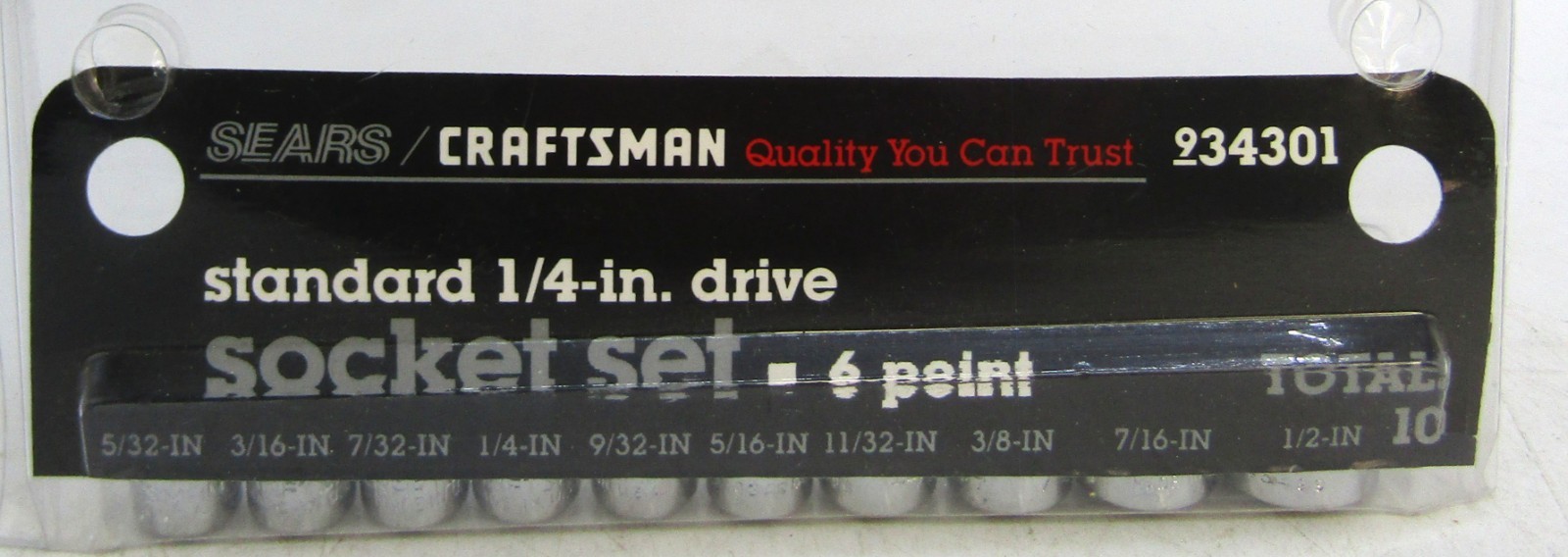Craftsman 1/4″ Drive PC 10 Piece 6 Pt Point SAE Inch Chrome Socket Set 5/32-1/2