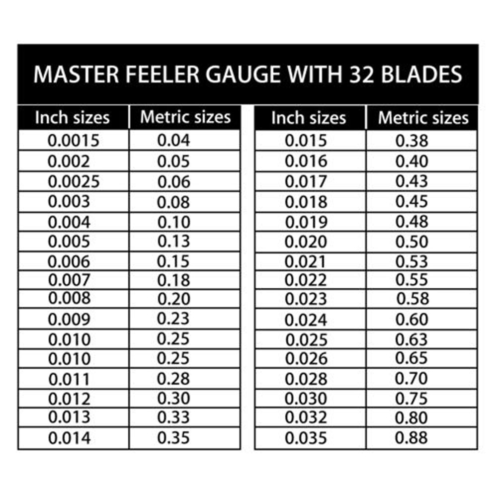 32 Blade Feeler Gauge Dual Reading Combination Feeler Gauge Metric & SAE