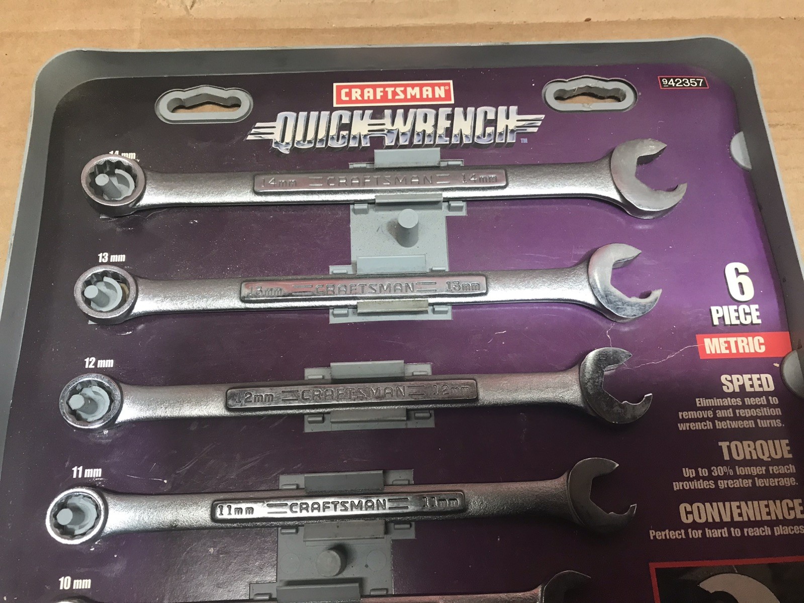 Craftsman Tools USA 42357 Metric 6pc Quick Speed Wrench Set 8mm to 14mm