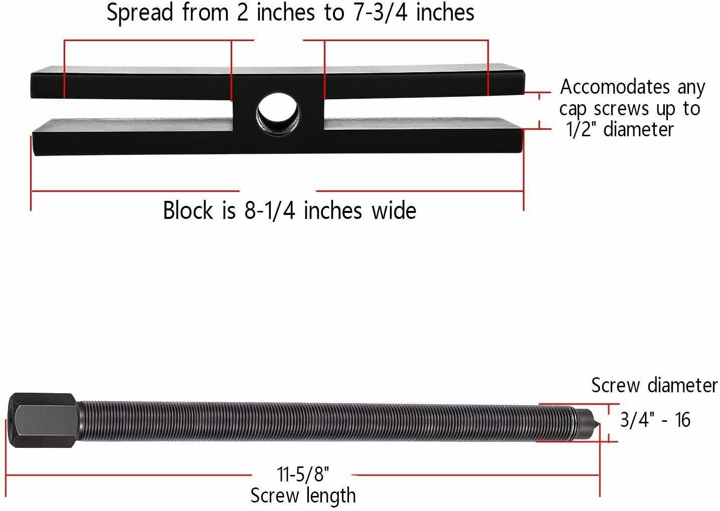 Large Gear Puller Long Pulley Remover Similar to 522 for Ford D80L-522A 303-D025