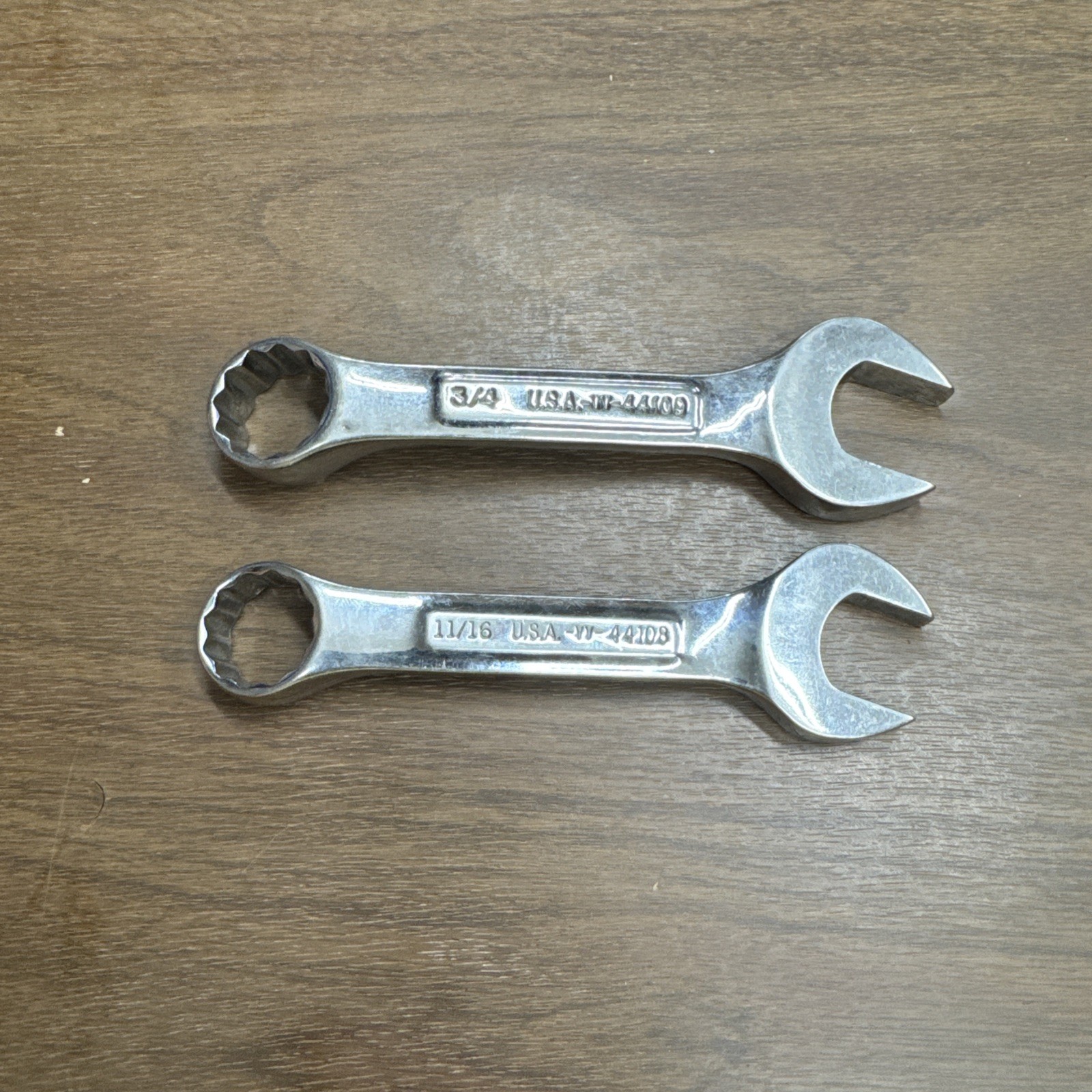 Craftsman 44108 44109 Stubby 11/16″ & 3/4″ Combination Wrench VV Series USA SAE
