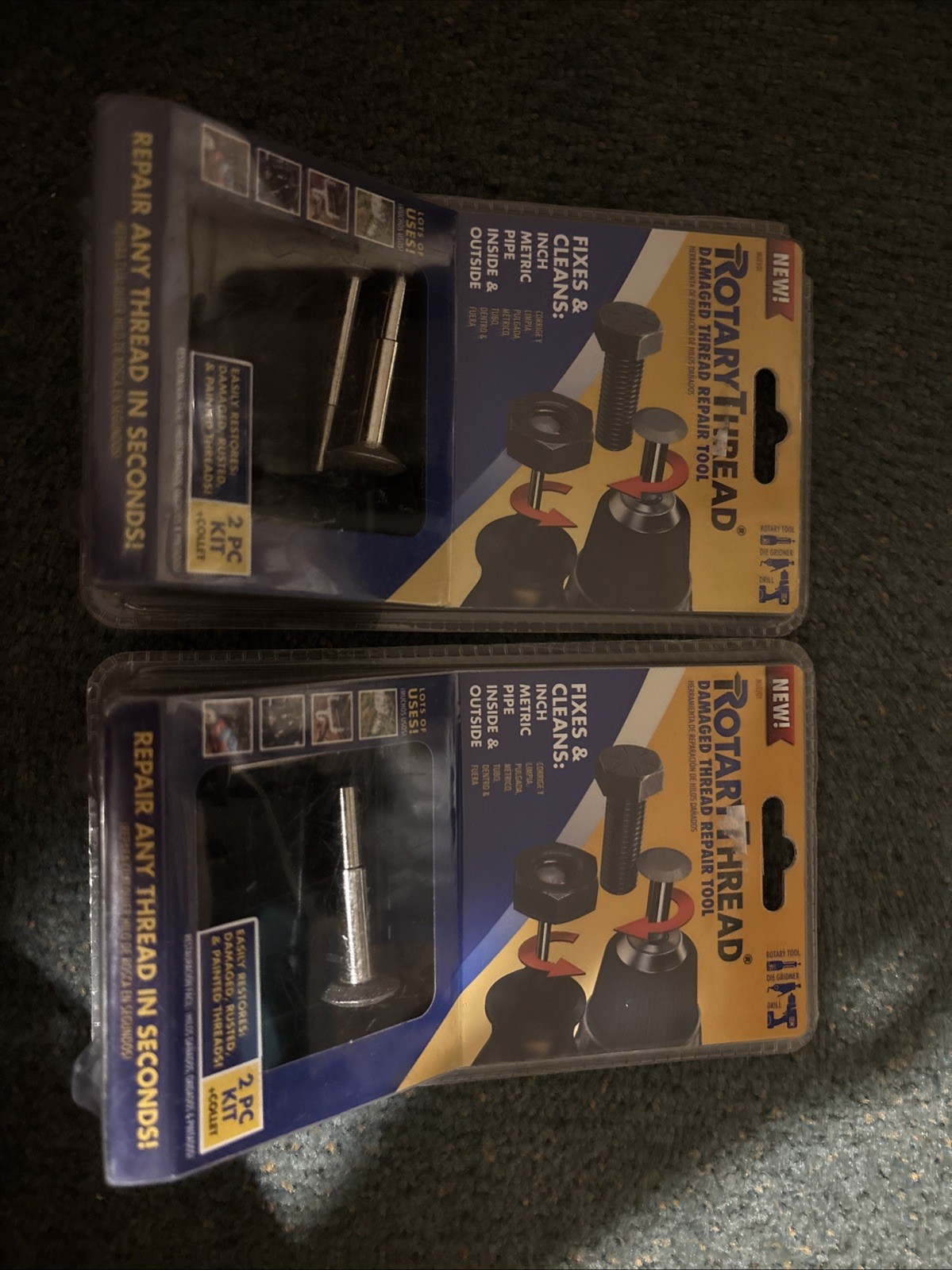 (2) ROTARY THREAD Damaged Thread Repair Tools Chase, Restore, Repair, and Clean