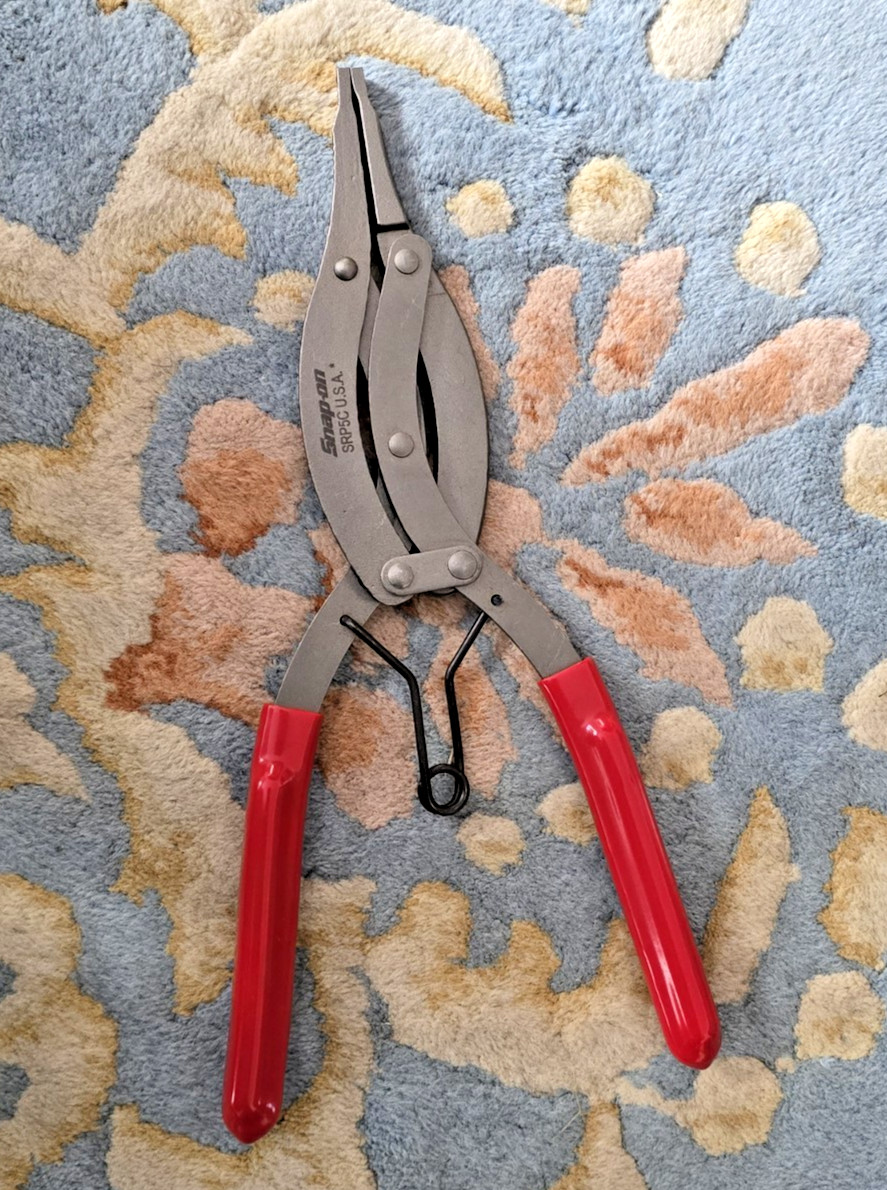 Snap-on ™ Tools NEW RED Vinyl Handle Grip High-Leverage Snap Ring Pliers SRP5C