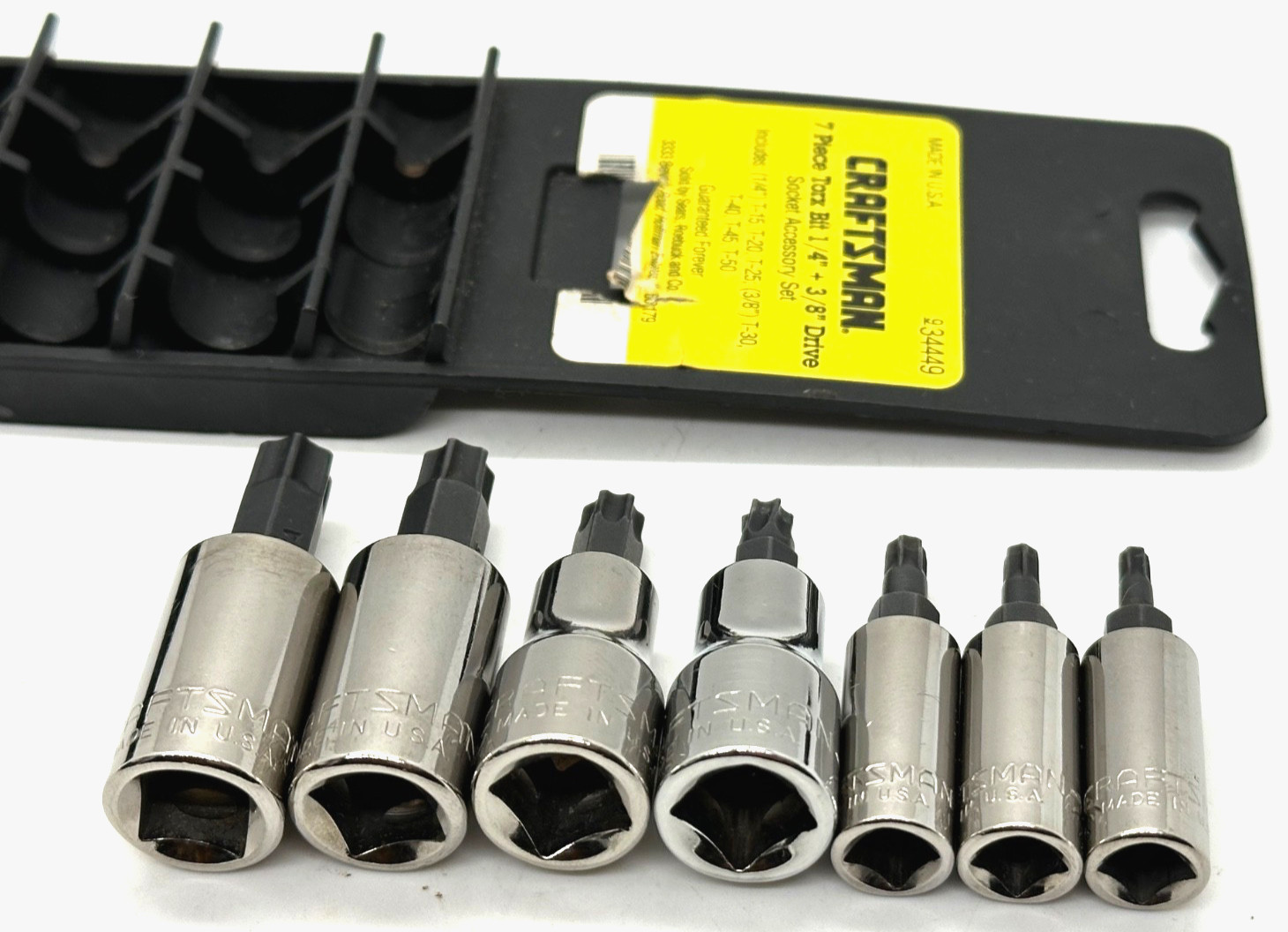 🇺🇸 Craftsman Tools USA TORX Socket Set T15 – T50 Bit Driver Lot Star Tray