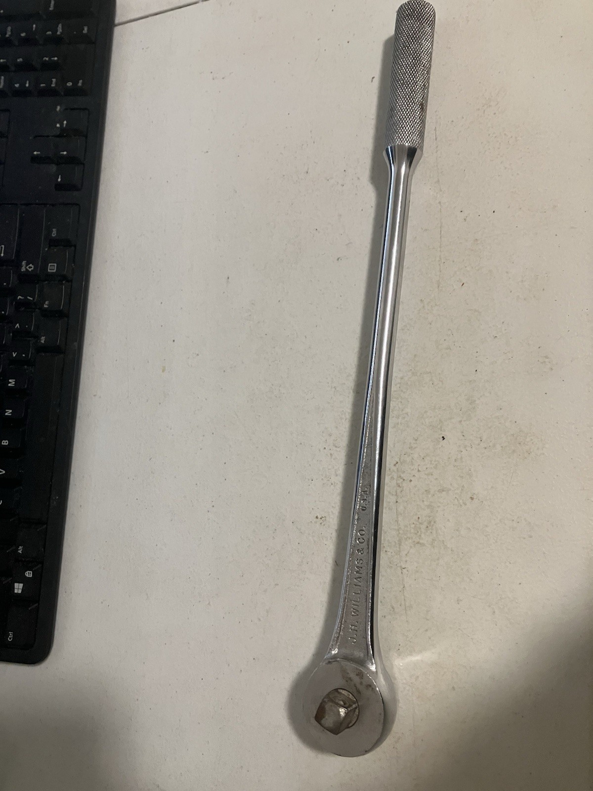 Vintage J.H. Williams S-53 Super Ratchet 1/2″ Drive 15″ Long Chrome USA