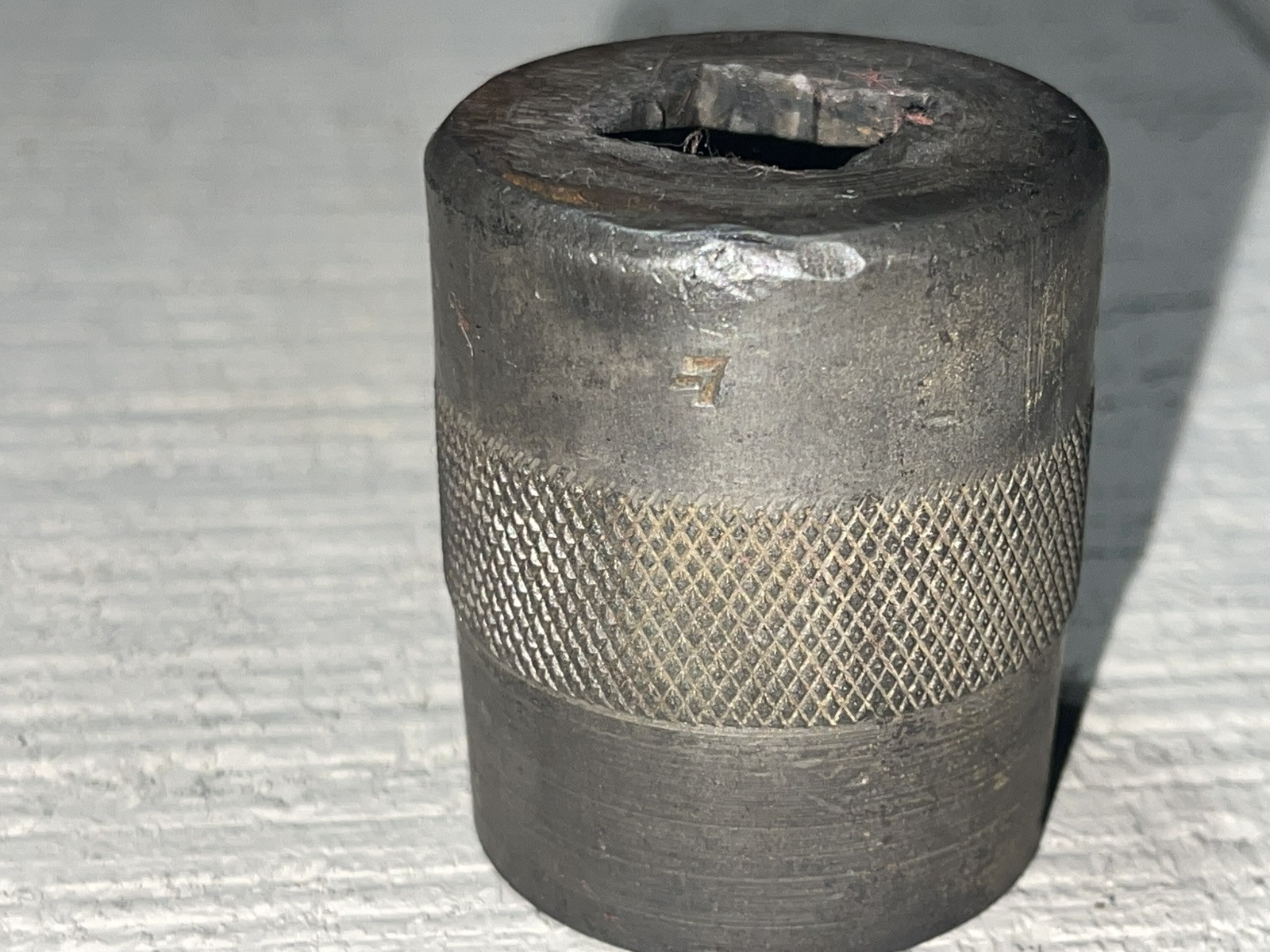 Vintage Snap On 1 1/8” 6 Point 5/8” Drive Knurled Socket. Vintage Snap On Tools