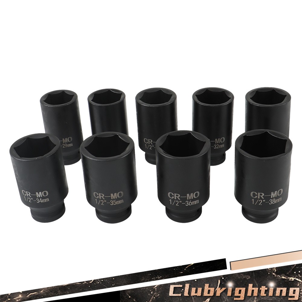 1/2″ Drive Deep Impact Socket Set – Metric Axle Hub Nut Sockets 29-38mm 9Pcs