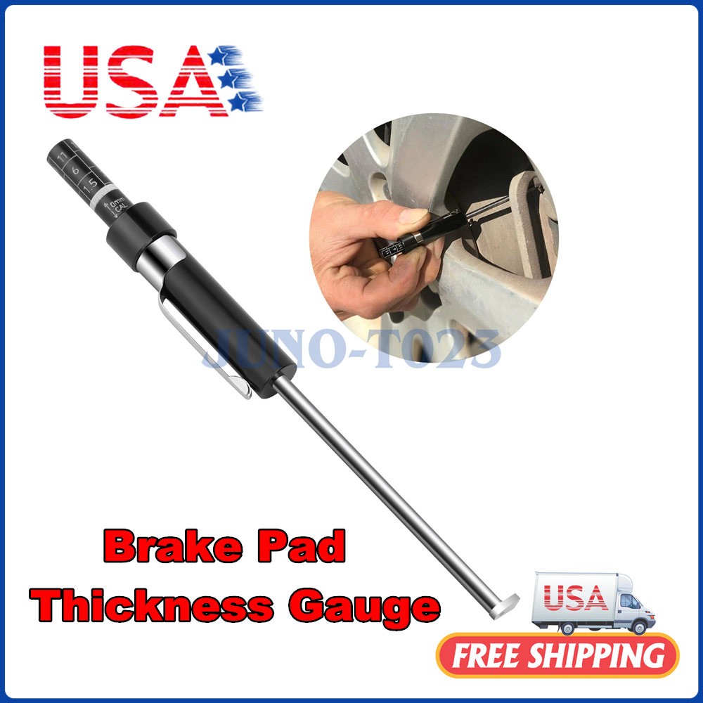 Thickness Gauge Brake Pad Measure Tool w/ Scale Car Detection Pen Base Plate 6mm