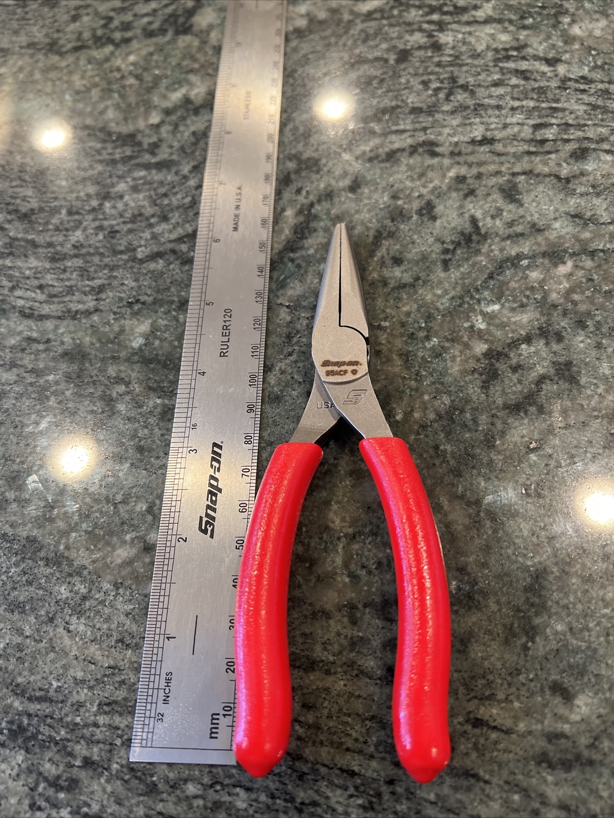 Snap-On 95acf 6″ talon grip needle nose pliers red