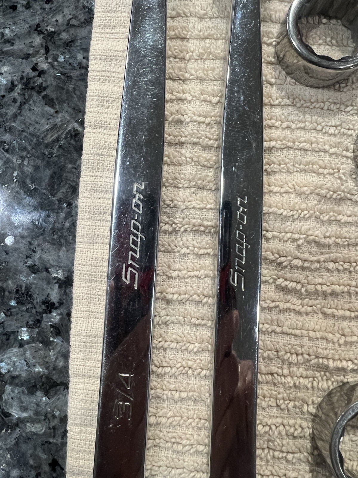 Snap On Wrenches ,please See Pictures For Sizes. They All Have The initials PM