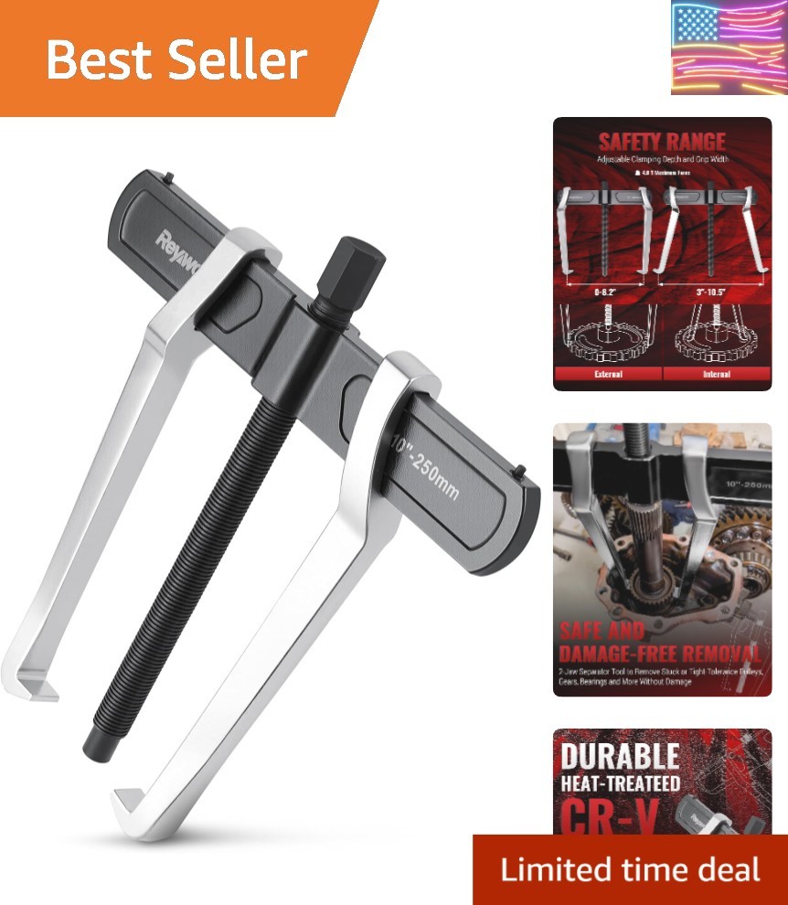 2-Jaw Reversible Gear Puller, External 8.2″ / Internal 10.5″ Max Pulling