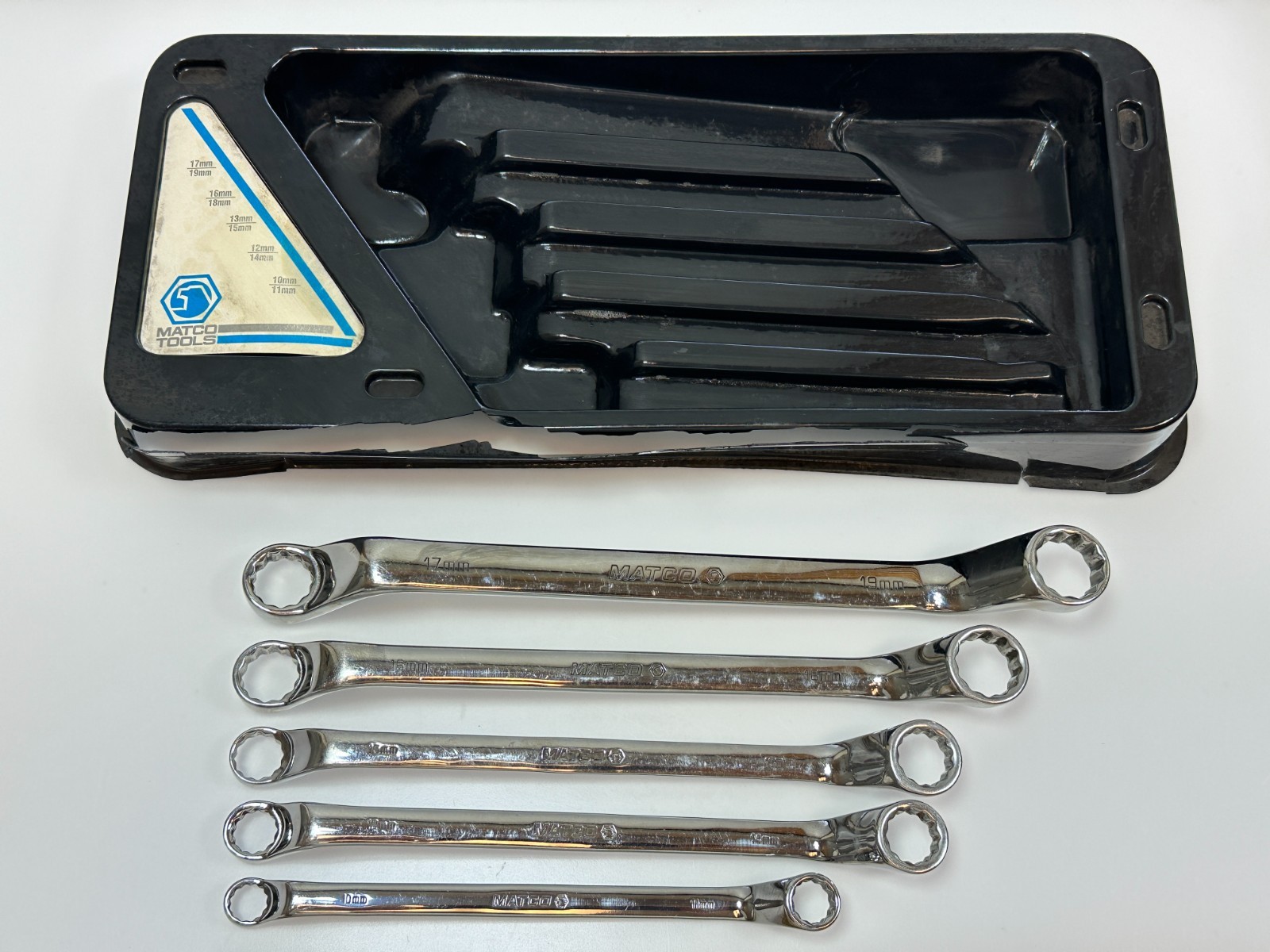 🇺🇸 Matco Tools USA SRBLM5T 5pc Offset Double Box METRIC 10mm-19mm Wrench Set