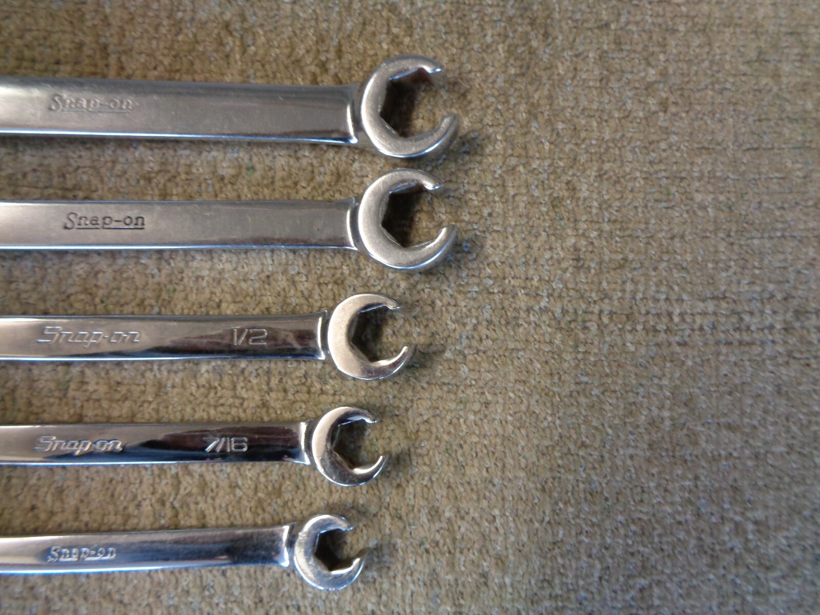 SNAP ON # RXS/RXSB 5 PIECE 6 POINT SAE OPEN END/FLARE NUT WRENCH SET FREE SHIP!