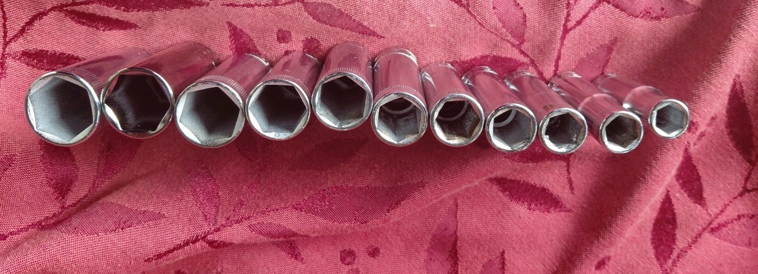 Vintage Craftsman 3/8″ Drive Metric Deep Socket Set 9mm – 19mm 6 Pt V Series