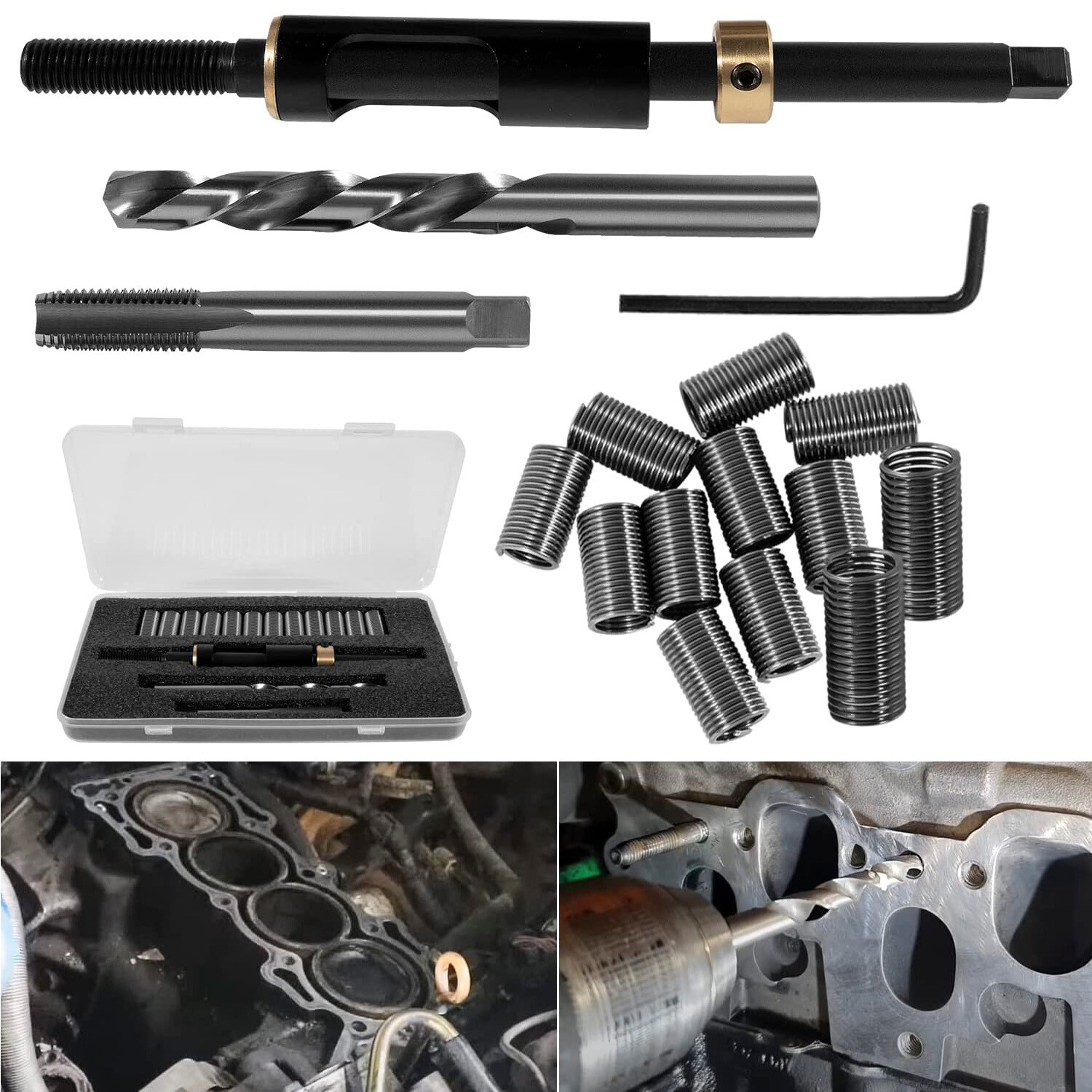 M11x1.5 35119S Head Bolt Thread Repair Tool Kits Fits for Cadillac Honda Toyota