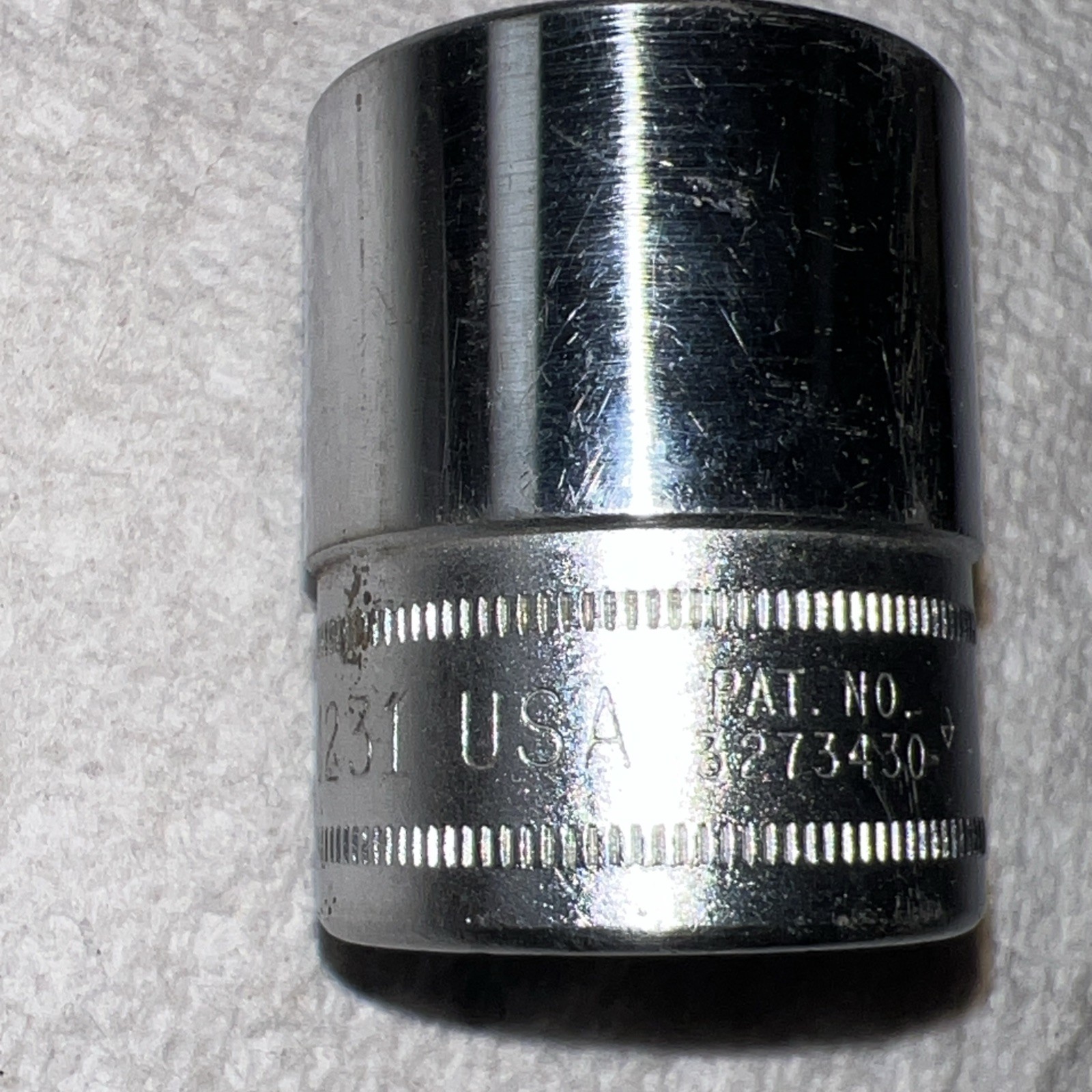 Vintage Snap-on SWM231 1/2″ drive 23mm 12-point chrome socket Made in USA