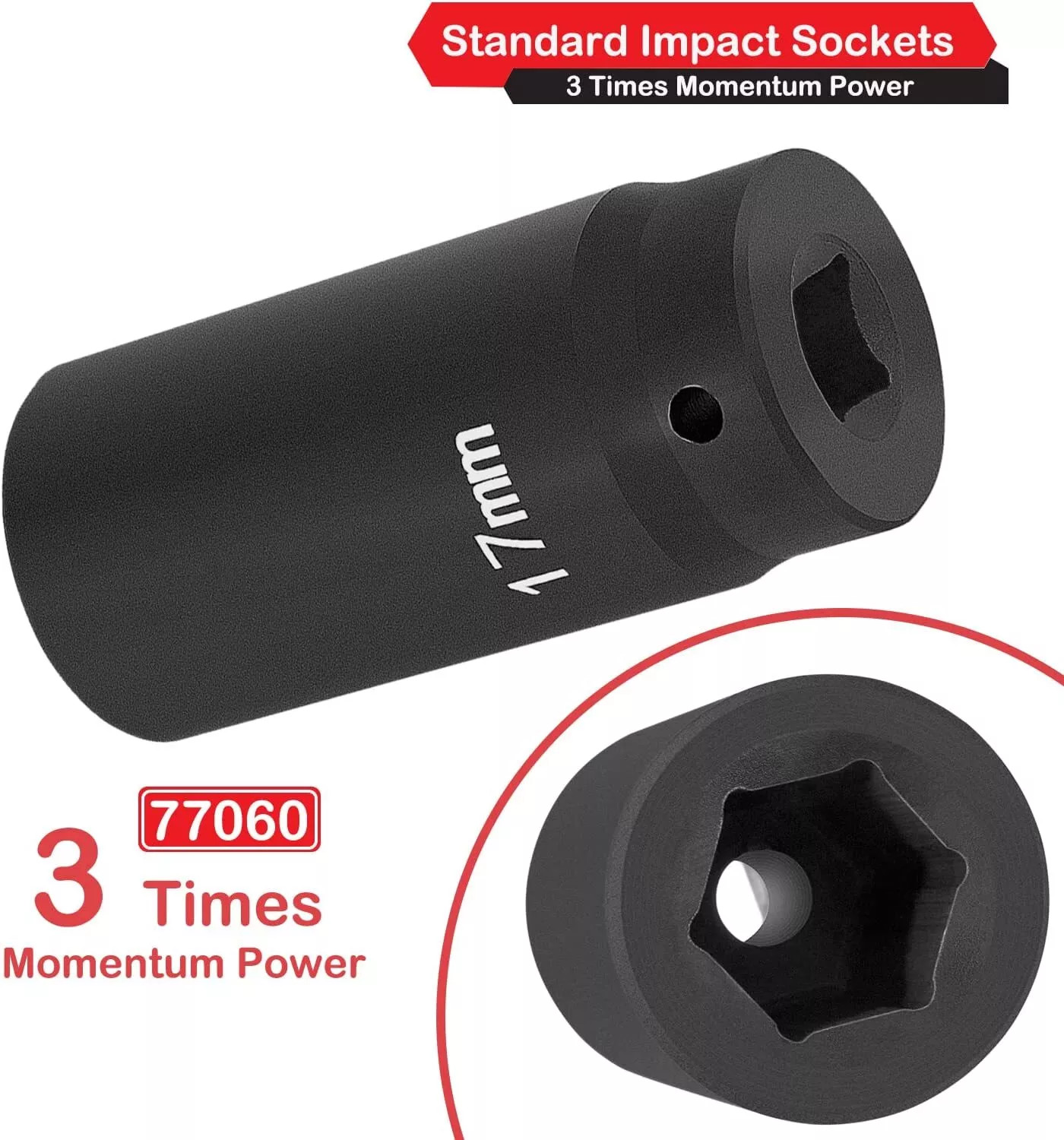 77060 17mm Harmonic Balancer Socket Heavy Duty For Honda Use with 1/2″ drive
