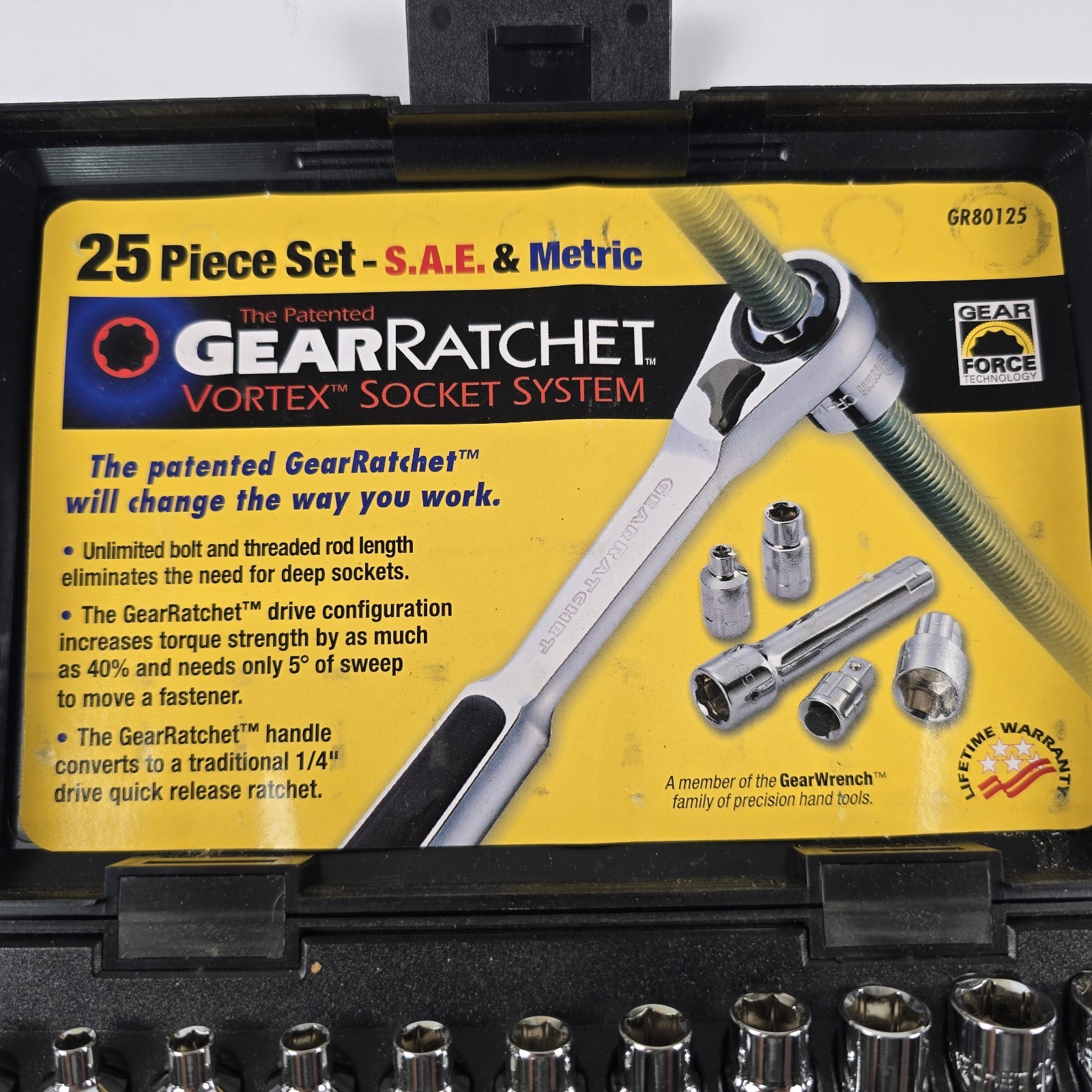 GearWrench GearRatchet Vortex 25 Piece Pass Through Socket Set SAE Metric…