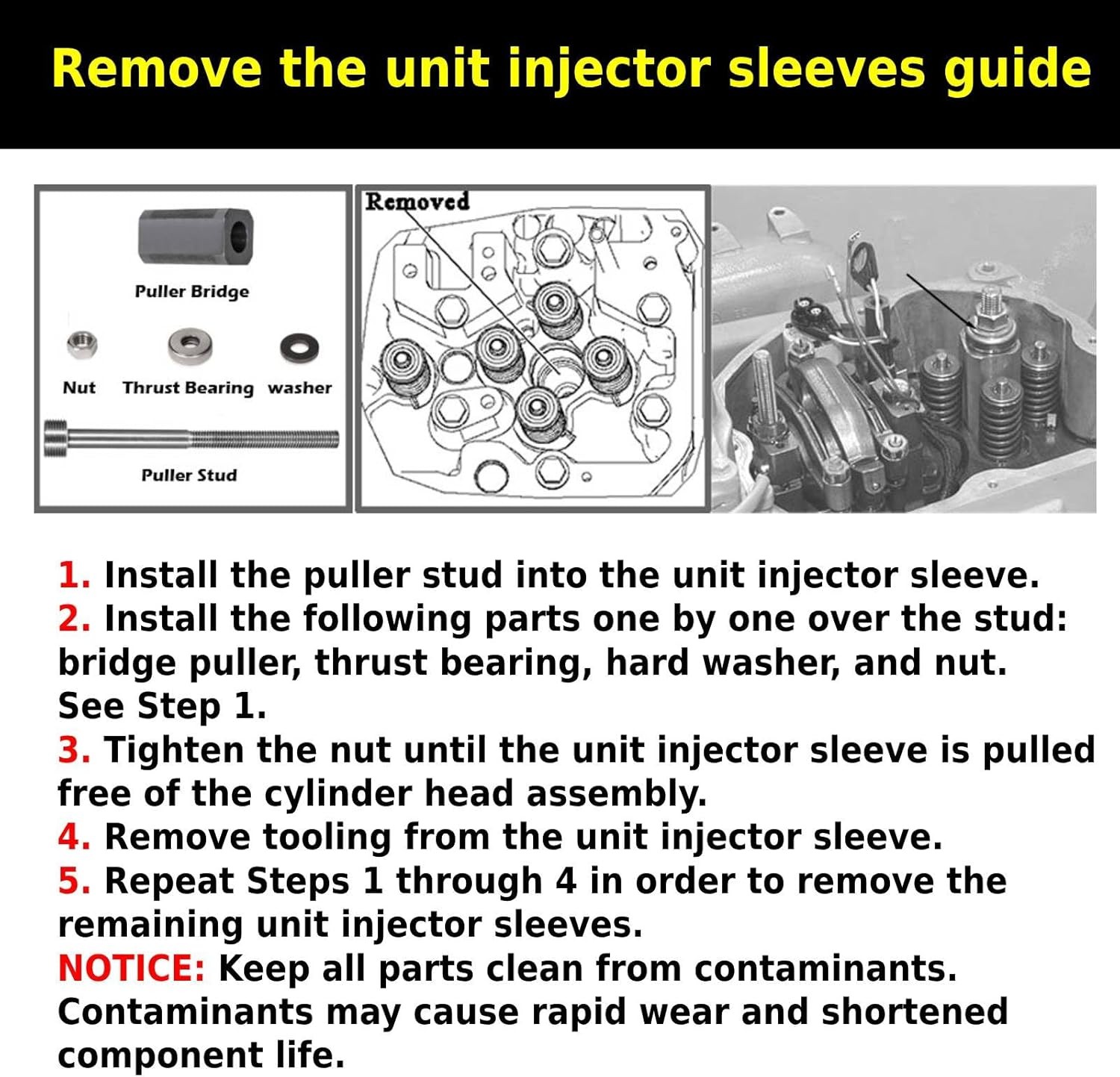 9U-6891 Injector Sleeve Cup Remover & Installer Tools For CAT 3406E C10 C12 C15