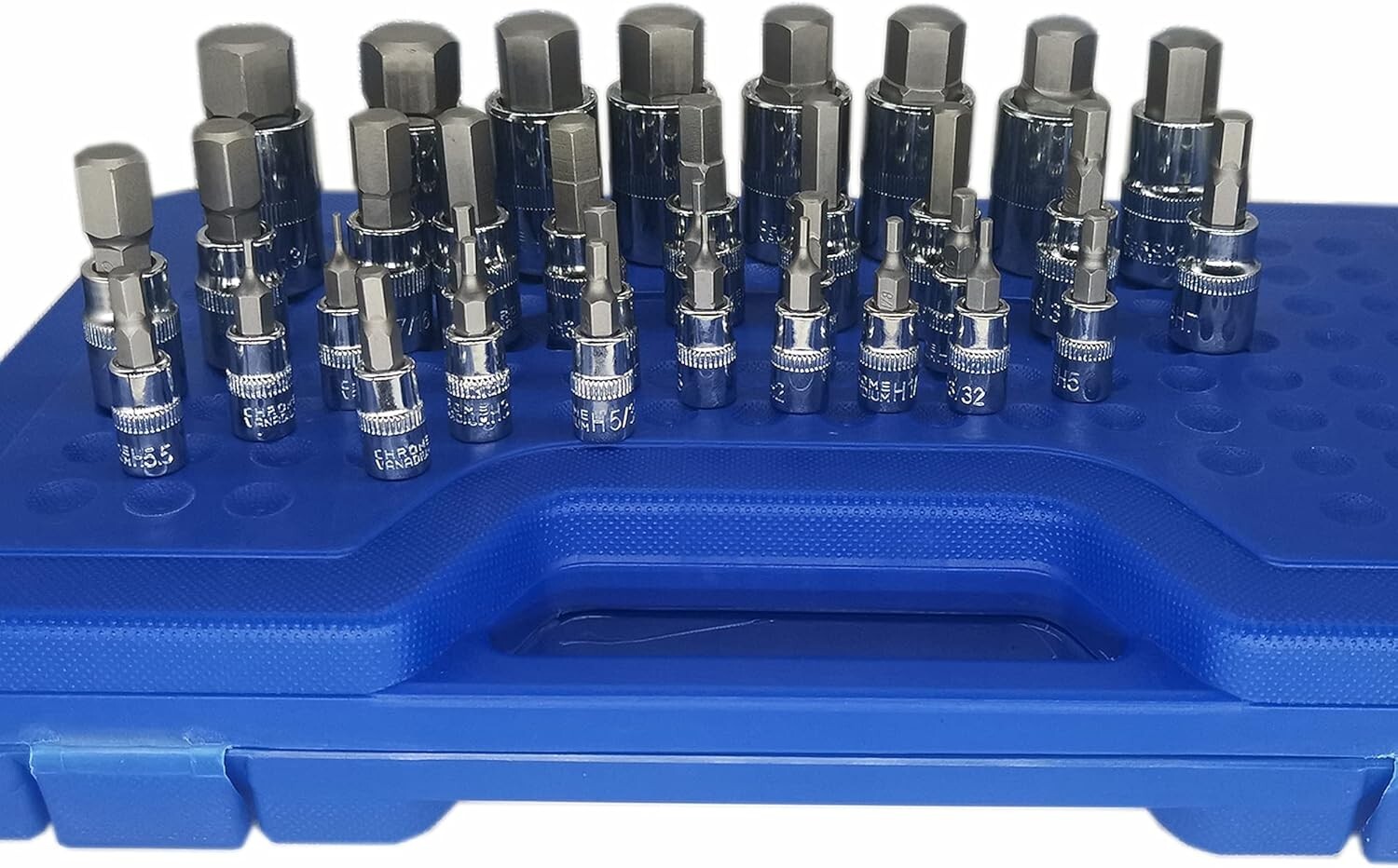 Versatile 34-Piece Chrome Finish Hex Key Set for Mechanics & DIY Projects